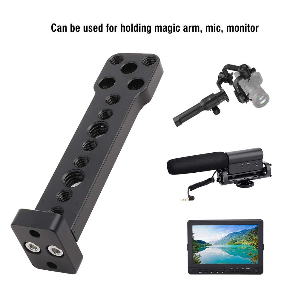 Agatige Mounting Plate,Aluminium Alloy Monitor Mount Plate Lightweight External Stabilizer Holder Plate With Fittings Mic Monitor Holder For Ronin S,11 X 3 X 2Cm