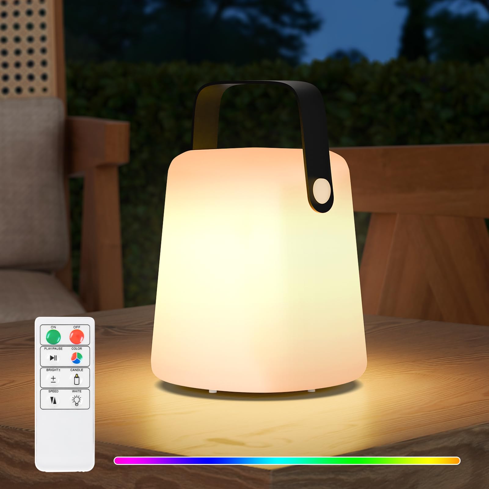 Uuffoo Table Lamp Outdoor Warm White Rgb Usb Charging Cordless Lamp Led Table Lamp Ip44 For Garden Terrace Patio