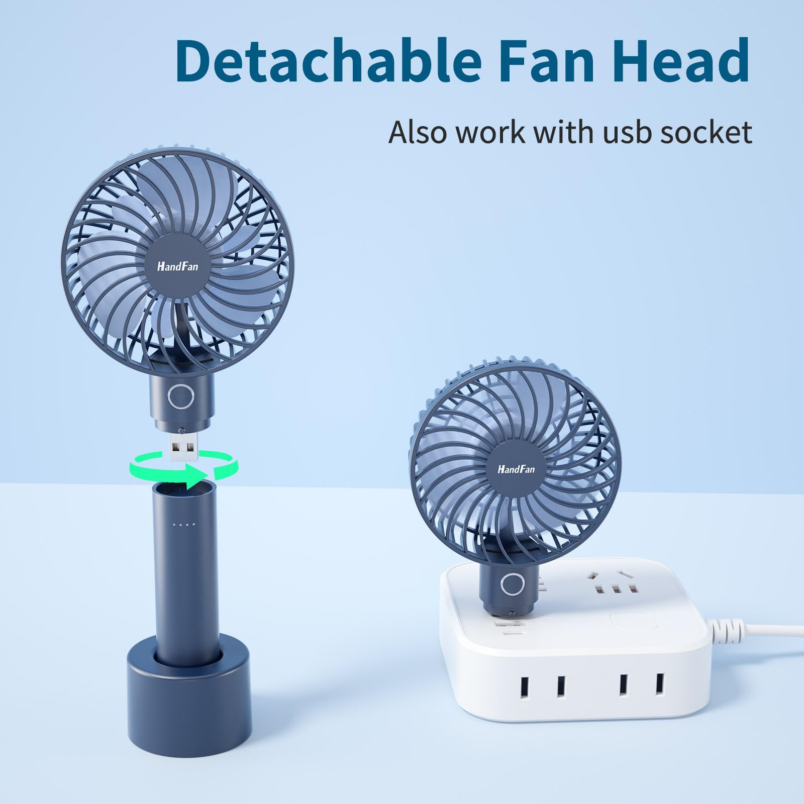 Handfan Mini Handheld Fan With Portable Charger, Rechargeable Personal Hand Fans For Women