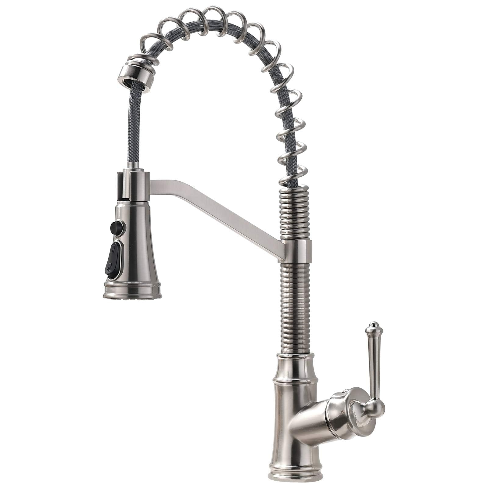 Gimili Kitchen Faucet With Pull Down Sprayer Single Handle Lever Spring Kitchen Sink Faucet Brushed Nickel