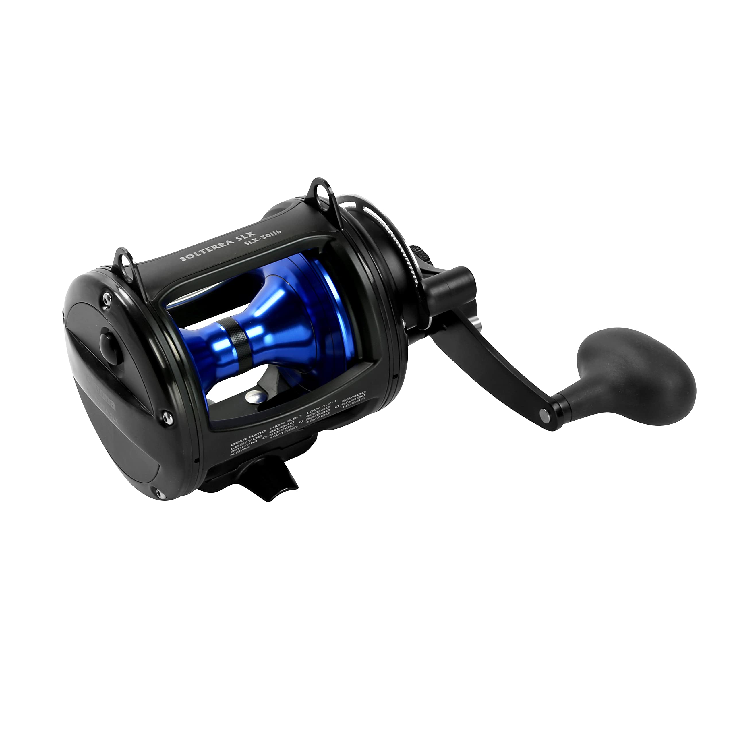 Okuma Solterra Slx Two Speed Closed Frame Lever Drag Reel Saltwater Trolling Reel, Slx-20Iib, 480Yds-30Lb, Black