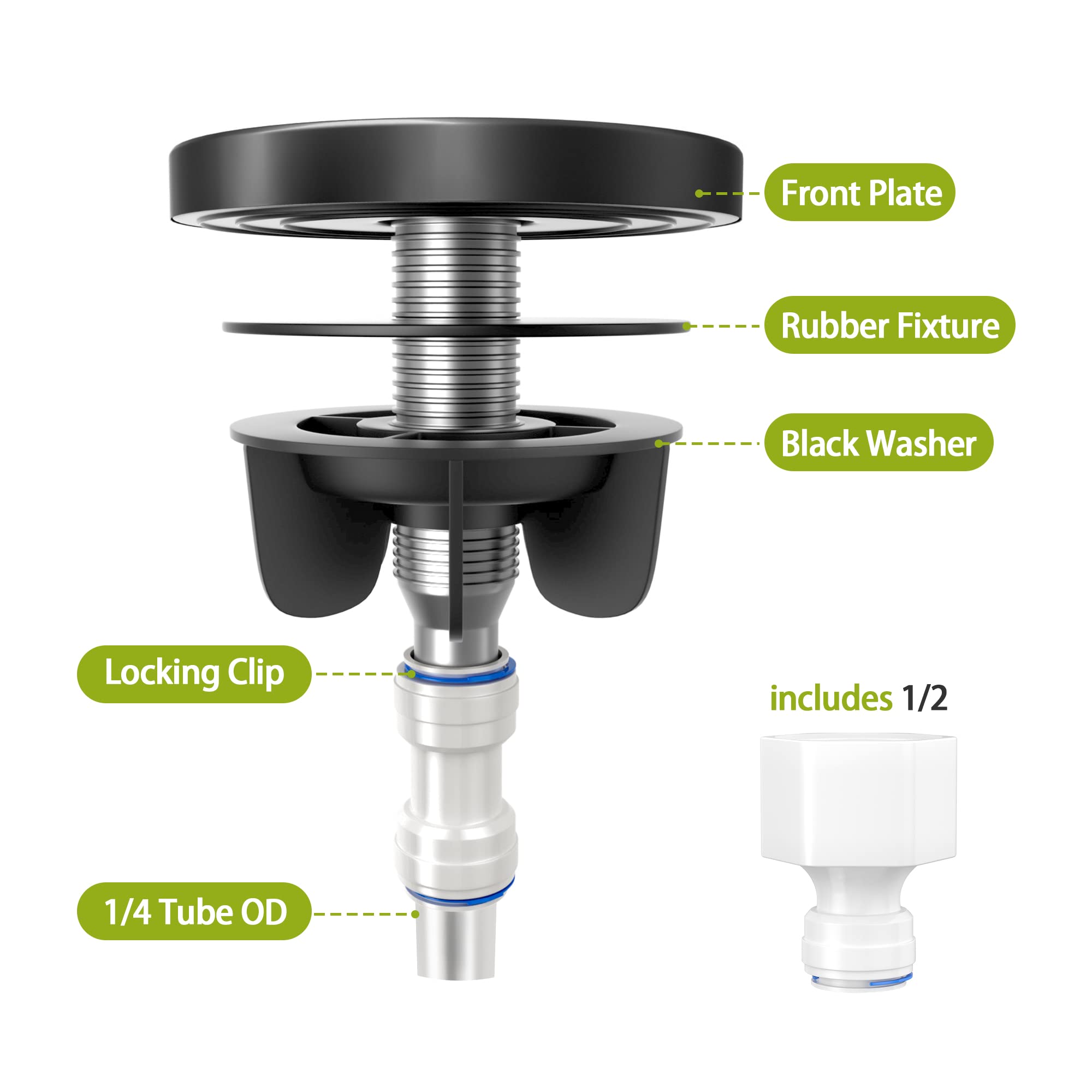 Kinglev Drinking Water Faucet, Kitchen Water Filter Faucet Sink Faucet For Drinking Water Purifier Filter Filtration System, 1/4" Tube, Lead-, Black Brushed Sus304 Stainless Steel By Kinglev…