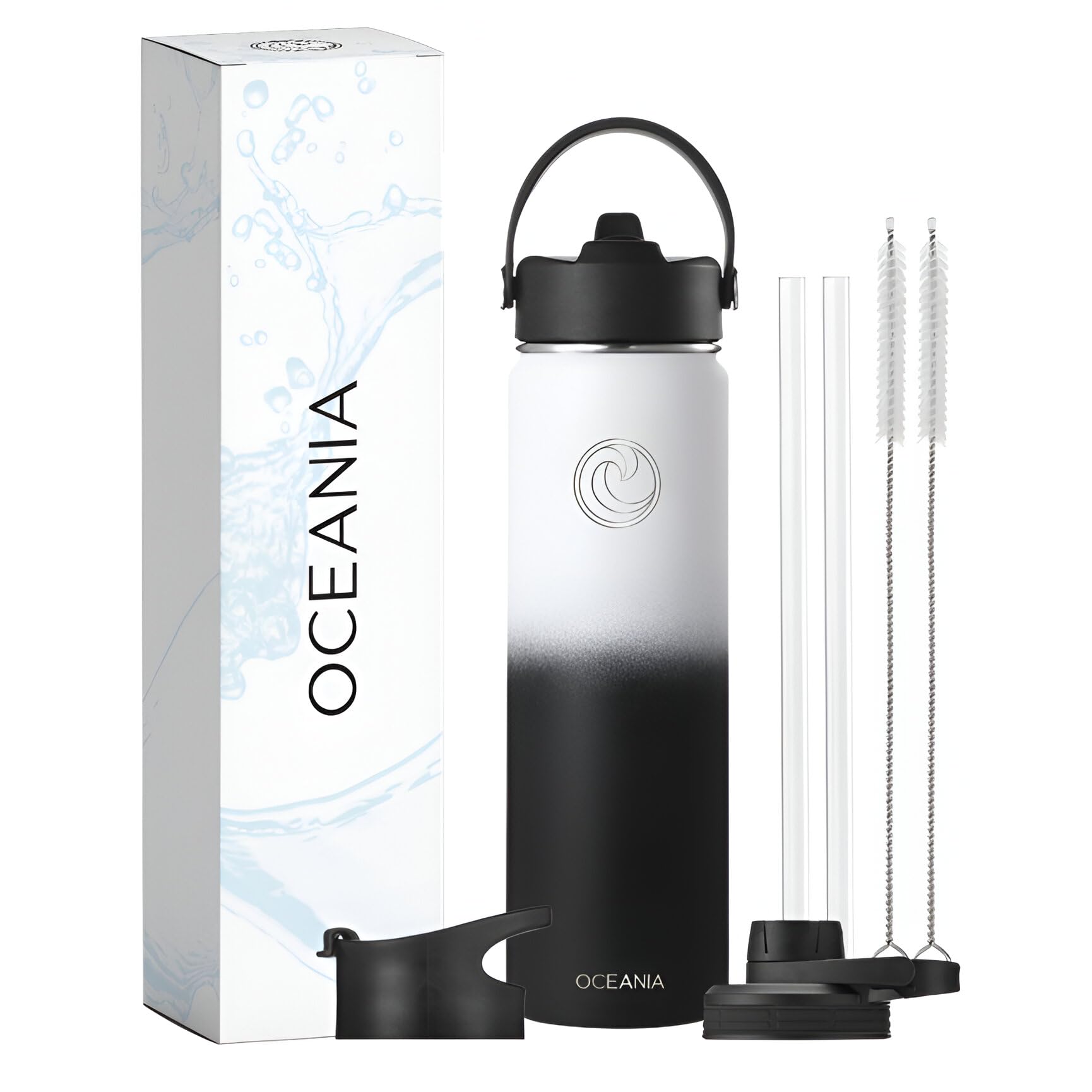 Oceania Flask 22Oz Stainless Steel Water Bottles Modern, Leakproof, Hydro-