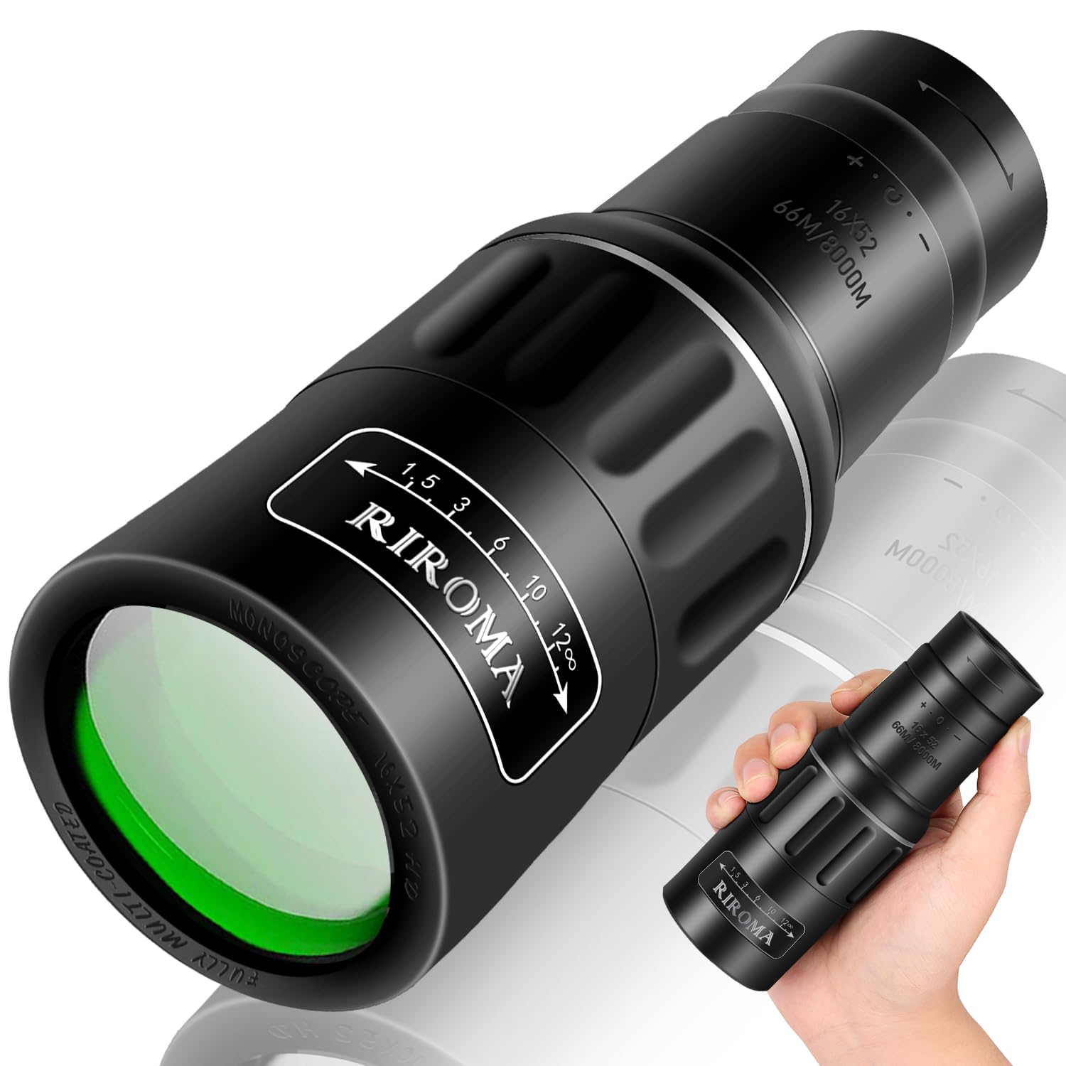 Riroma 16X52 Hd Monocular Telescope,High Power Compact Monoculars For Adults Kids, Hd Monocular Scope For Bird Watching Hiking Concert Travelling