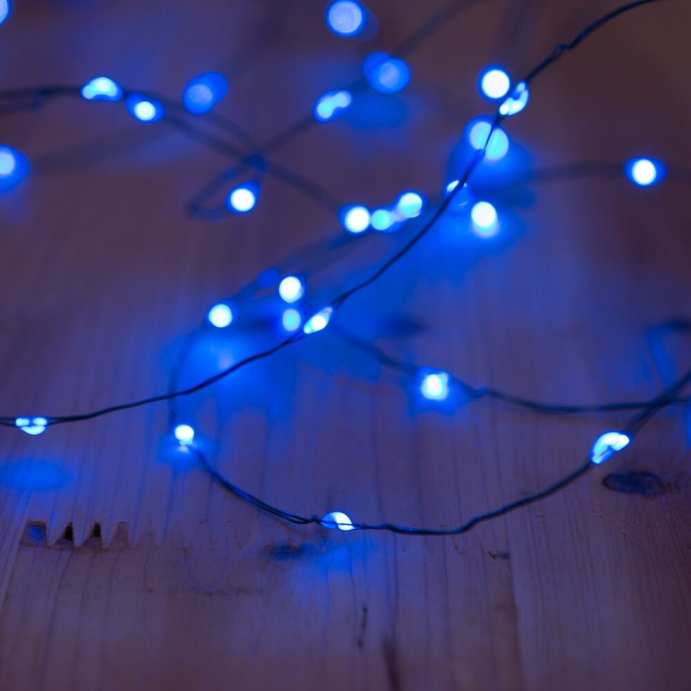 Hunnykome Solar Lighting Solar Powered String Lights, 100 Led Copper Wire Lights, Waterproof Starry String Lights, Indoor/Outdoor Solar Decoration Lights For Gardens, Patios, Homes, Parties: 20 Ft, Blue