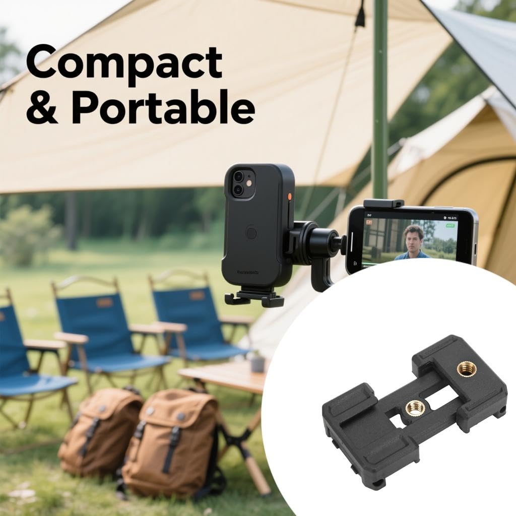 Vyroniapog Hot Shoe Extension Bracket With Non-Slip Footpad - Versatile Tripod Mount Adapter For Phones, Compact And Portable With Adjustable Clamps And 1/4In Screw Holes