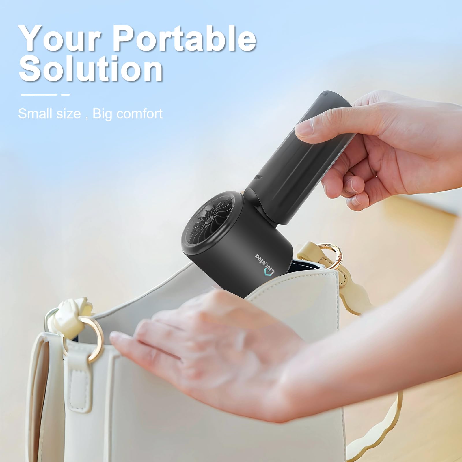 Handheld Fan, Adjustable Blowing Angle, Mini Portable Turbo Fan, Usb Type-C Rechargeable, Infinitely