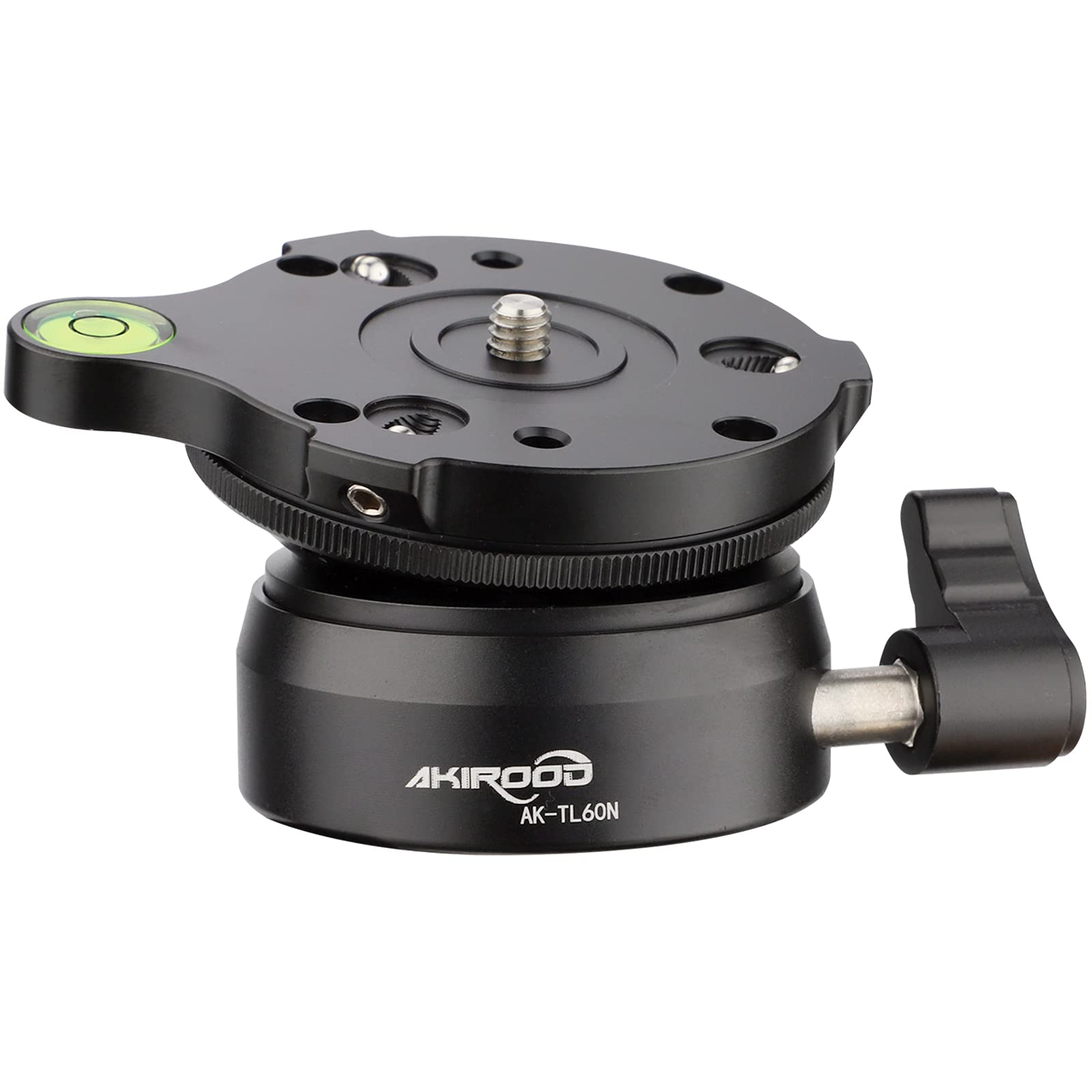 Akirood Tripod Leveling Base Half Ball,For Canon Nikon And Other Dslr Cameras Tripods Monopods With Offset Bubble Level With“1/4" 3/8" Thread