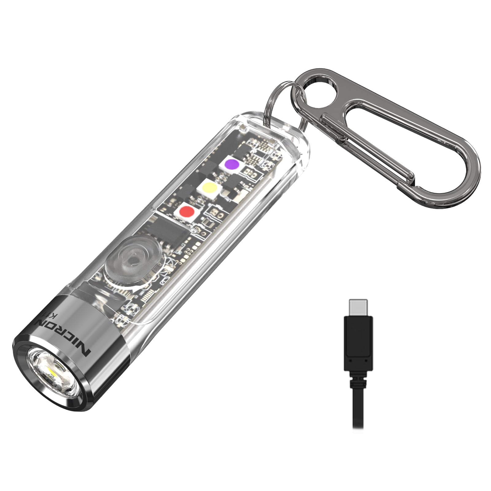 Nicron K11 Rechargeable Keychain Flashlight Lightweight,400 Hight Lumen With Extra 4 Sidelight, Ipx4 Edc Mini Flashlight Be Used For Camping Outdoors Emergency Daiy Use