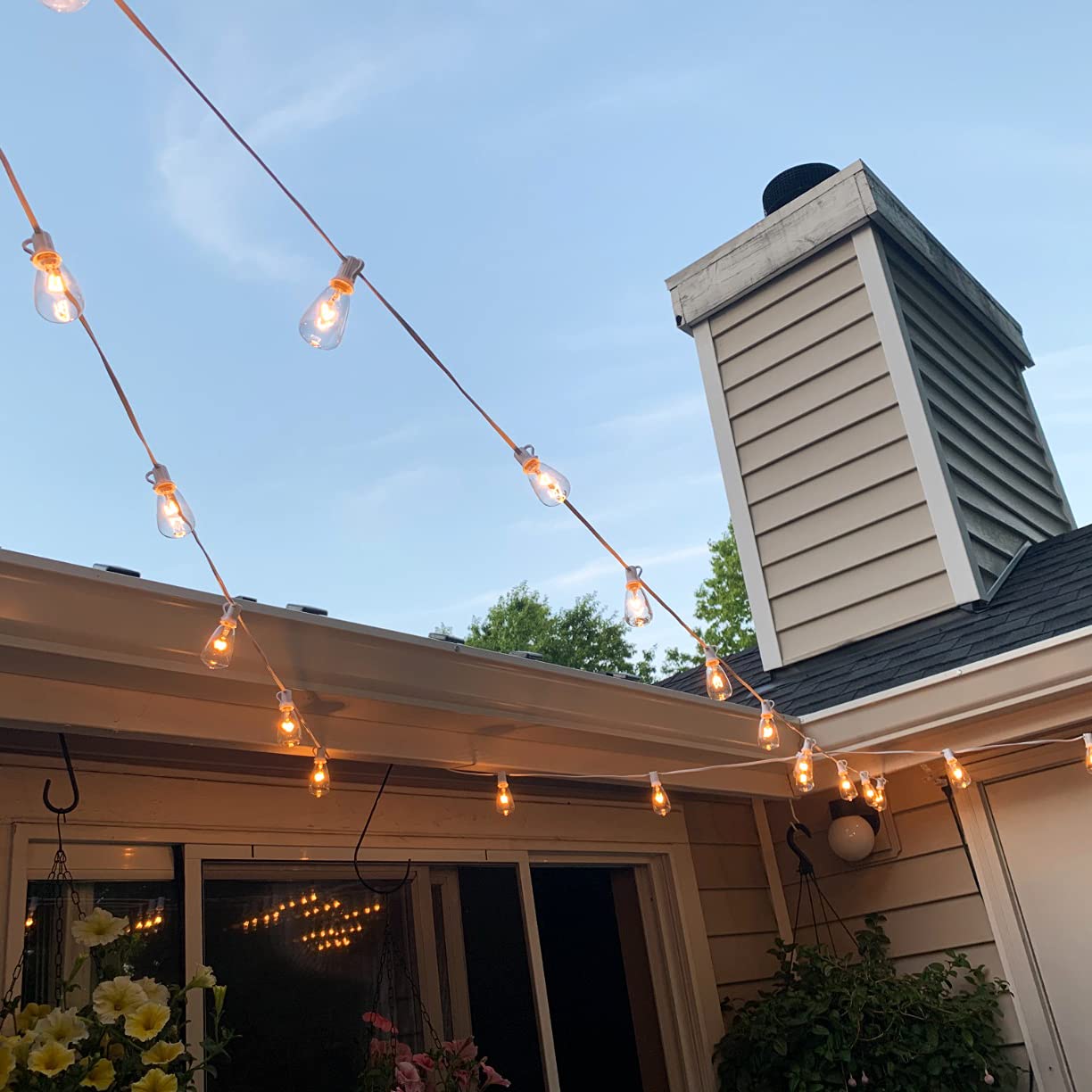 Abeja 25Ft Outdoor Patio String Lights St35 With 27 Edison St35 Clear Bulbs, Ul Listed For Patio Garden Backyard Porches Bistro Decor Indoor Outdoor, Brown