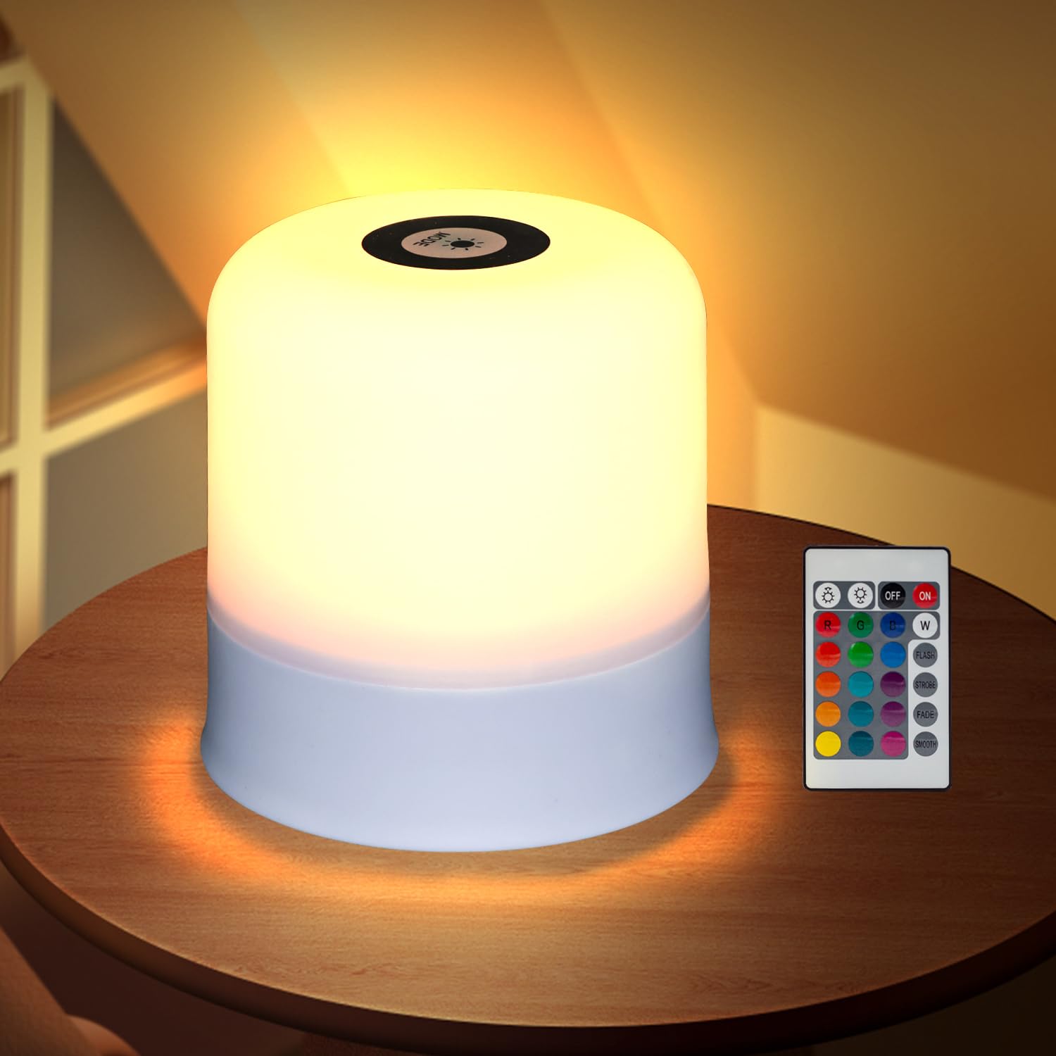 Shinirshop Night Light, Dimmable Led Table Lamp, Small Lamp For Bedroom, 16 Rgb Colors & 7 Brightness, Rechargeable Bedside Lamps, Touch Lamp For Nursery, Living Room, Cute