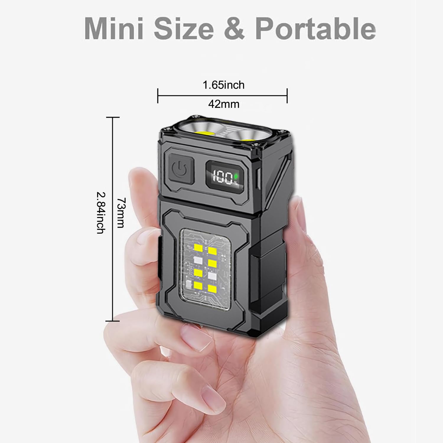 Mviocs 2Pack Led Flashlights Torch Rechargeable, Mini Edc Keychain Flashlight With Hat Clip, 6 Modes, Waterproof, Compact Pocket Work Light For Outdoor, Running, Camping, Fishing, Emergency