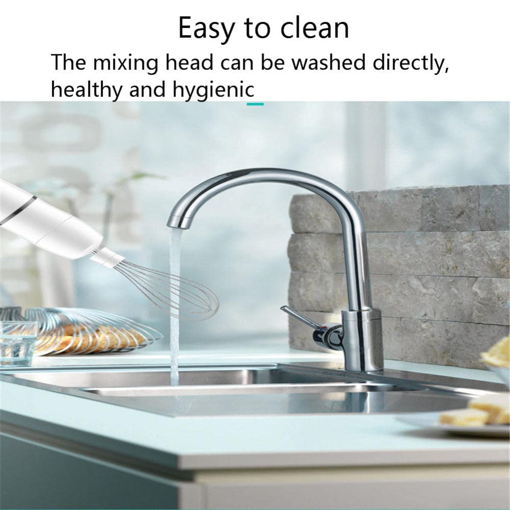 Yunlili Hand Mixer, Large Capacity Meat Grinder Juicer, 304 Mixing, 450W Strong Power Whisk, Automatic Mixer Baking Set, White