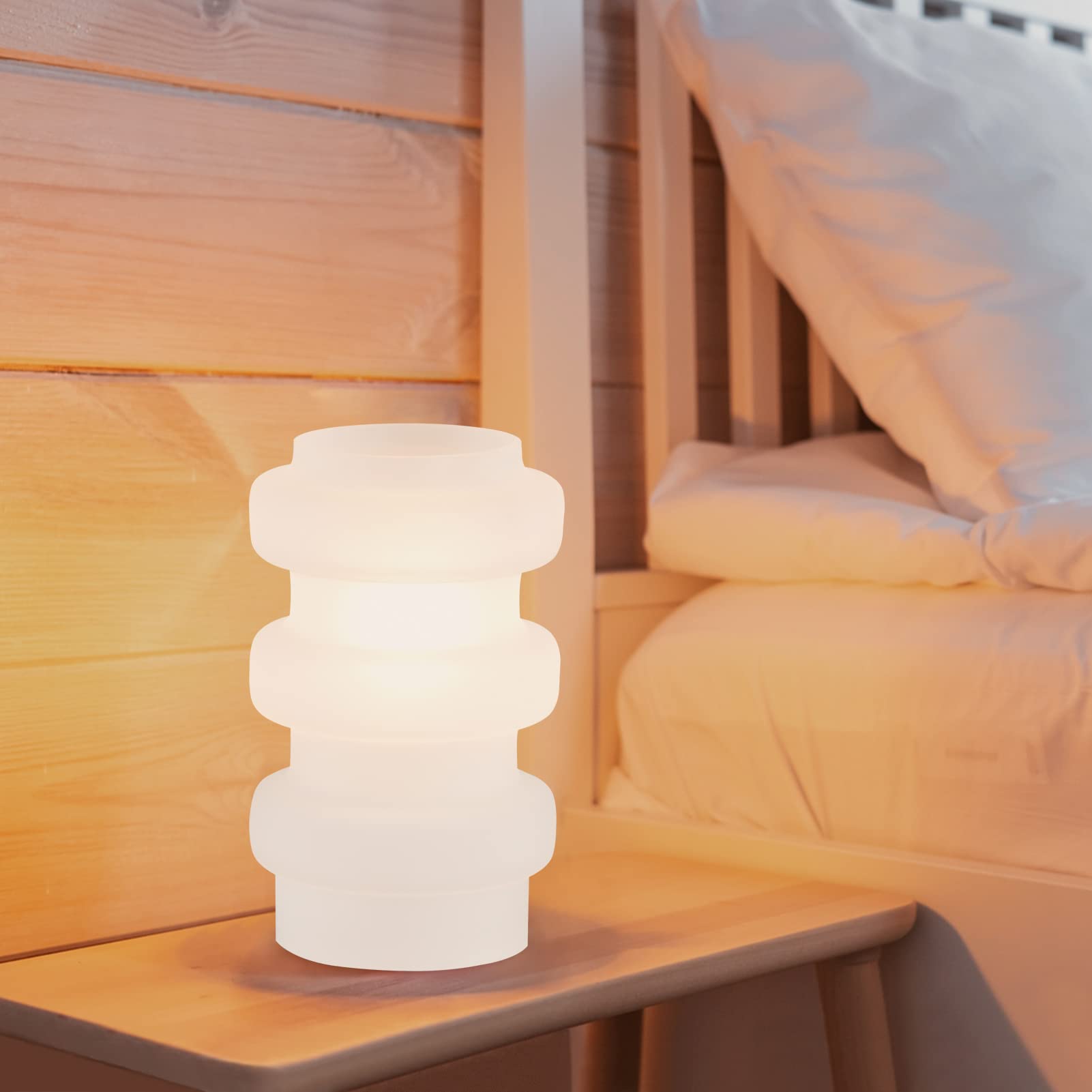 Rokinii Casa Modern Table Lamp, E12 Lighting Decor, 6.6Ft Cord, No Bulb (White)