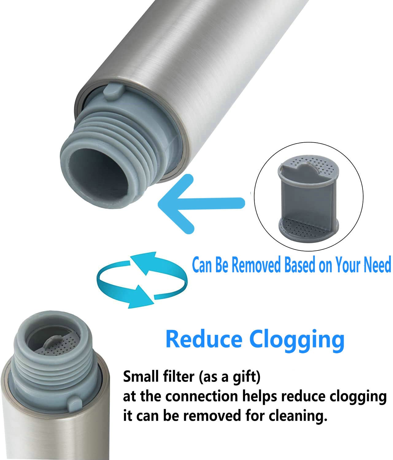 Quan Hua Kitchen Faucet Head Replacement,G1/2 Or 13/16Inch Pull Out Sprayer Head For Kitchen Sink 2-Function Faucet Spray Head Replacement Parts Brushed Nickel