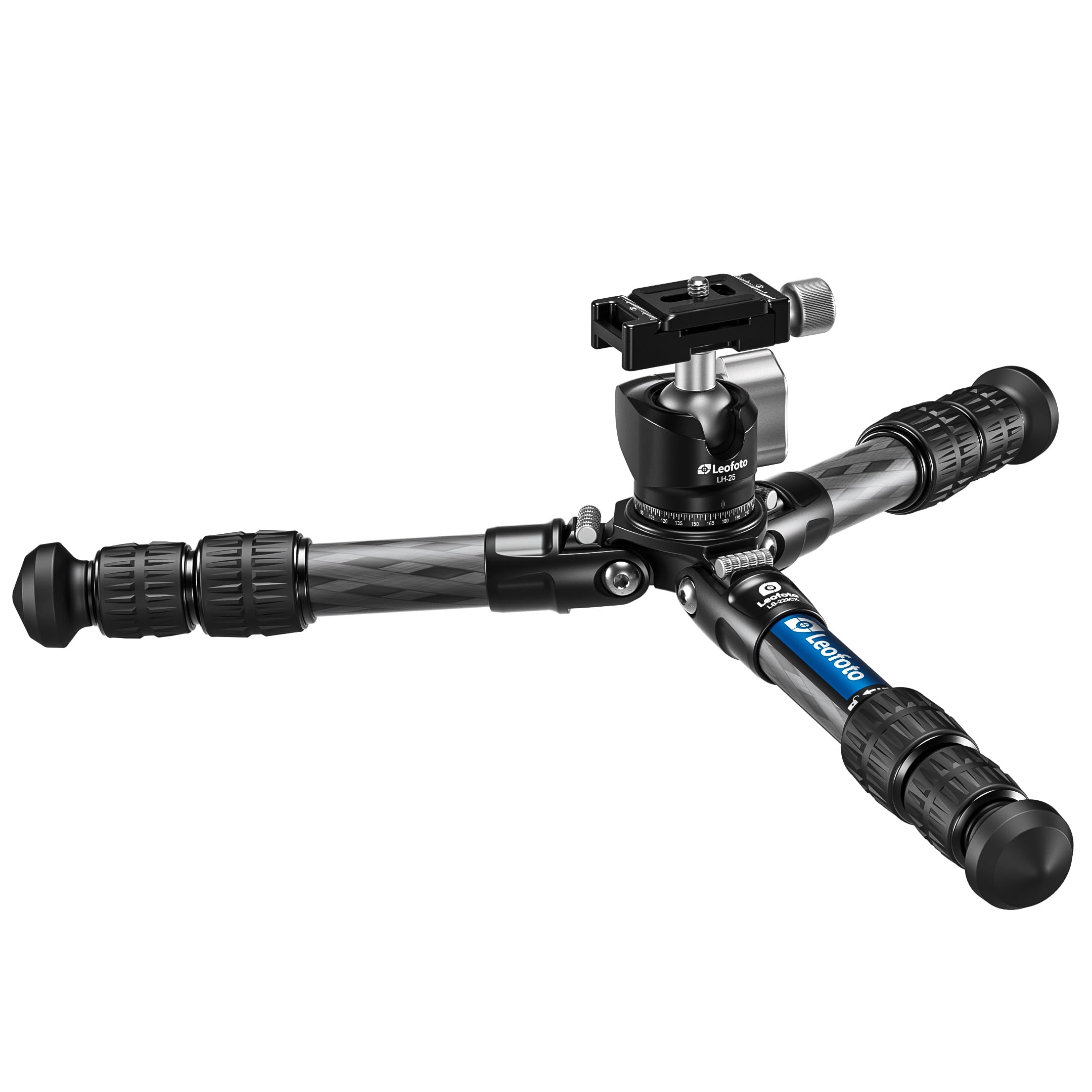 Leofoto Ls-223Cx+Lh-25 Travel Tripod, Tabletop Tripod, Ranger Series, Carbon Fiber, 3 Leg Sections, Lightweight, Ball Head Set