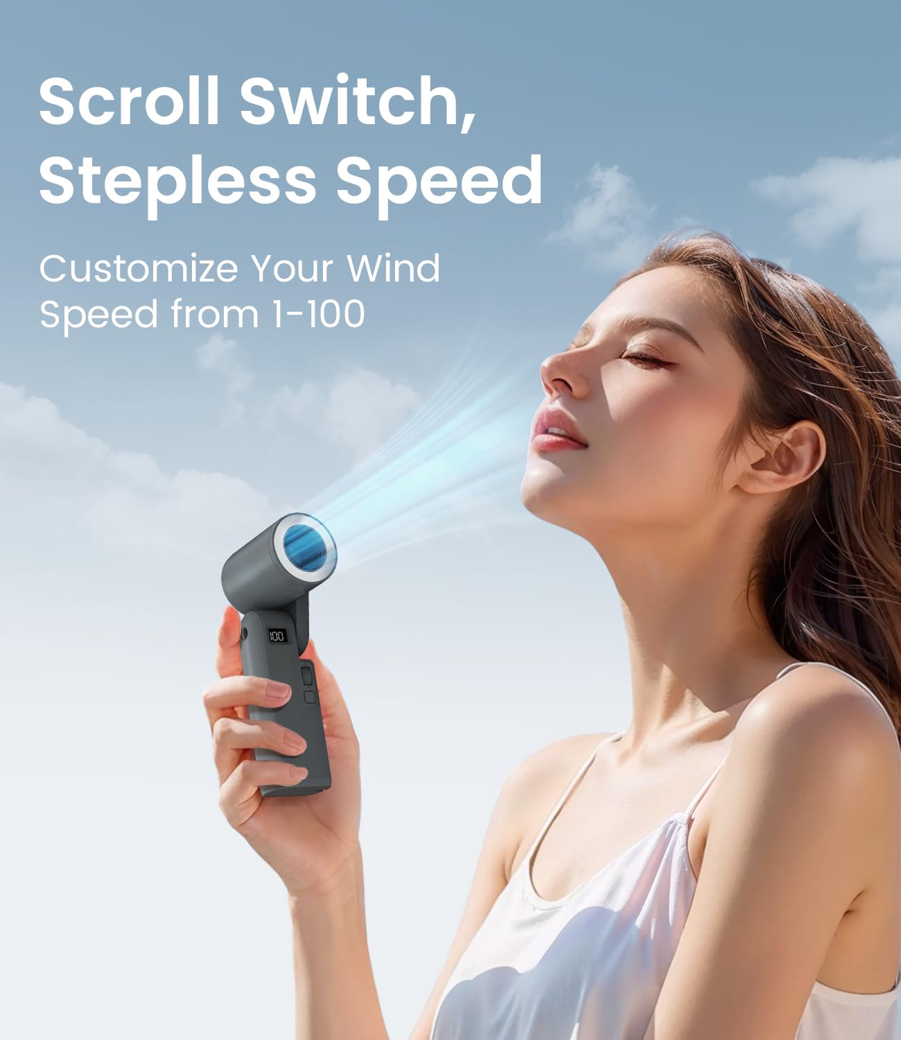 Portable Handheld Fan, 4000Mah Battery Operated Usb Rechargeable, Small Foldable Desk Fans