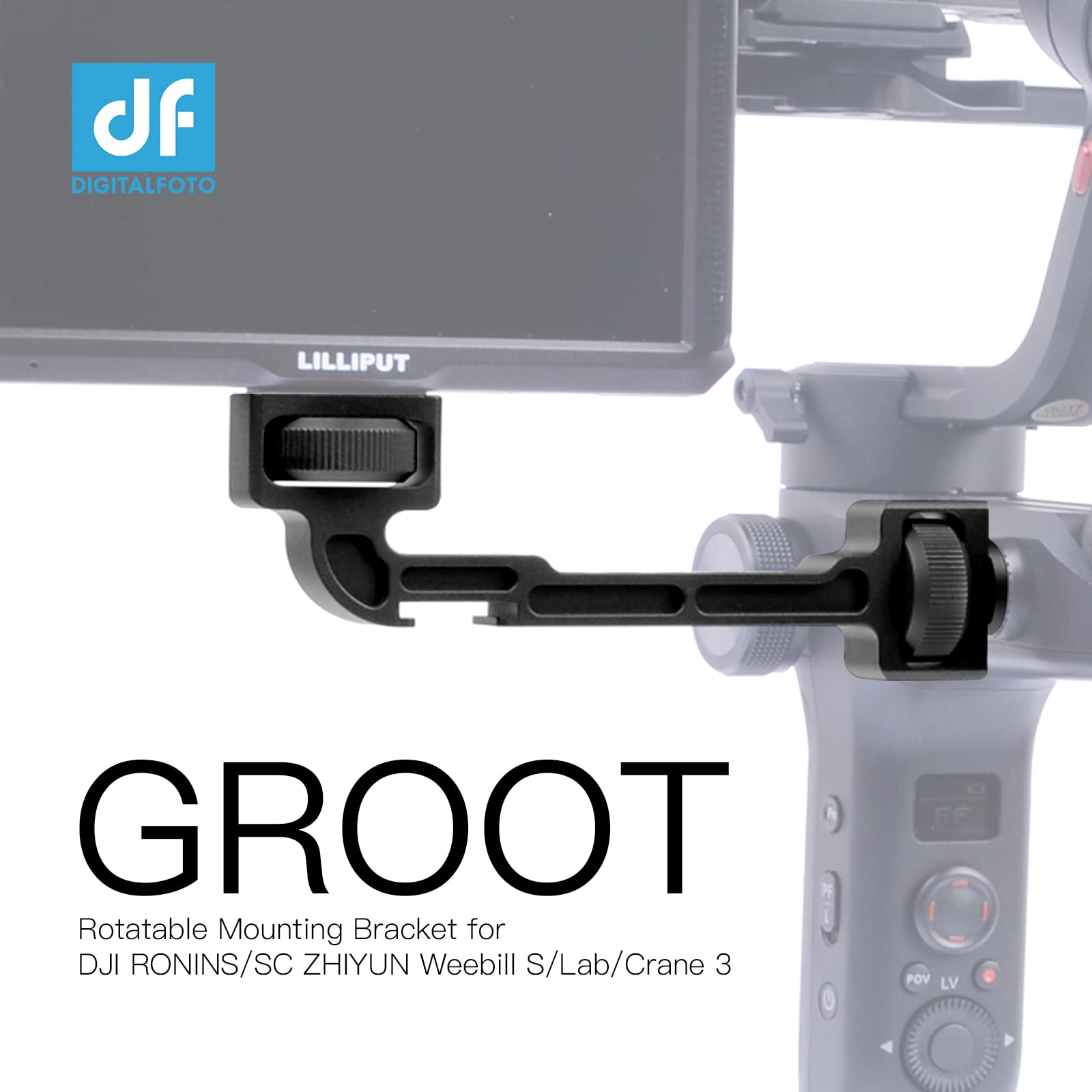 Bortt Stabilizer Bracket Gimbal Stabilizer Rotatable Extension Bracket Holder Support With 1/4 Inch Screw Cold Shoe Mount For Mounting Monitor Microphone Led Light Compatible With S/Sc S/Lab/Crane 3