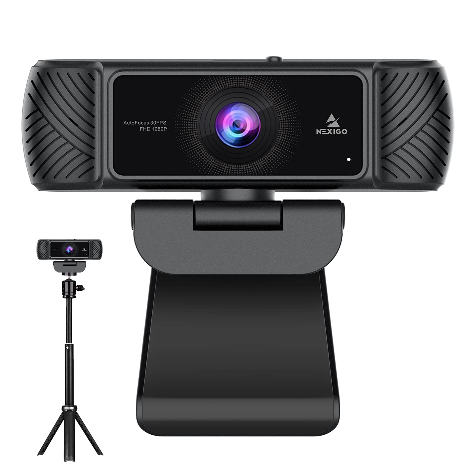 Nexigo 1080P Autofocus Webcam With Mini Tripod, Fhd Usb Web Camera With Microphone & Privacy Cover, Extendable Tripod Stand, For Zoom/Skype/Teams/Webex, Mac Pc