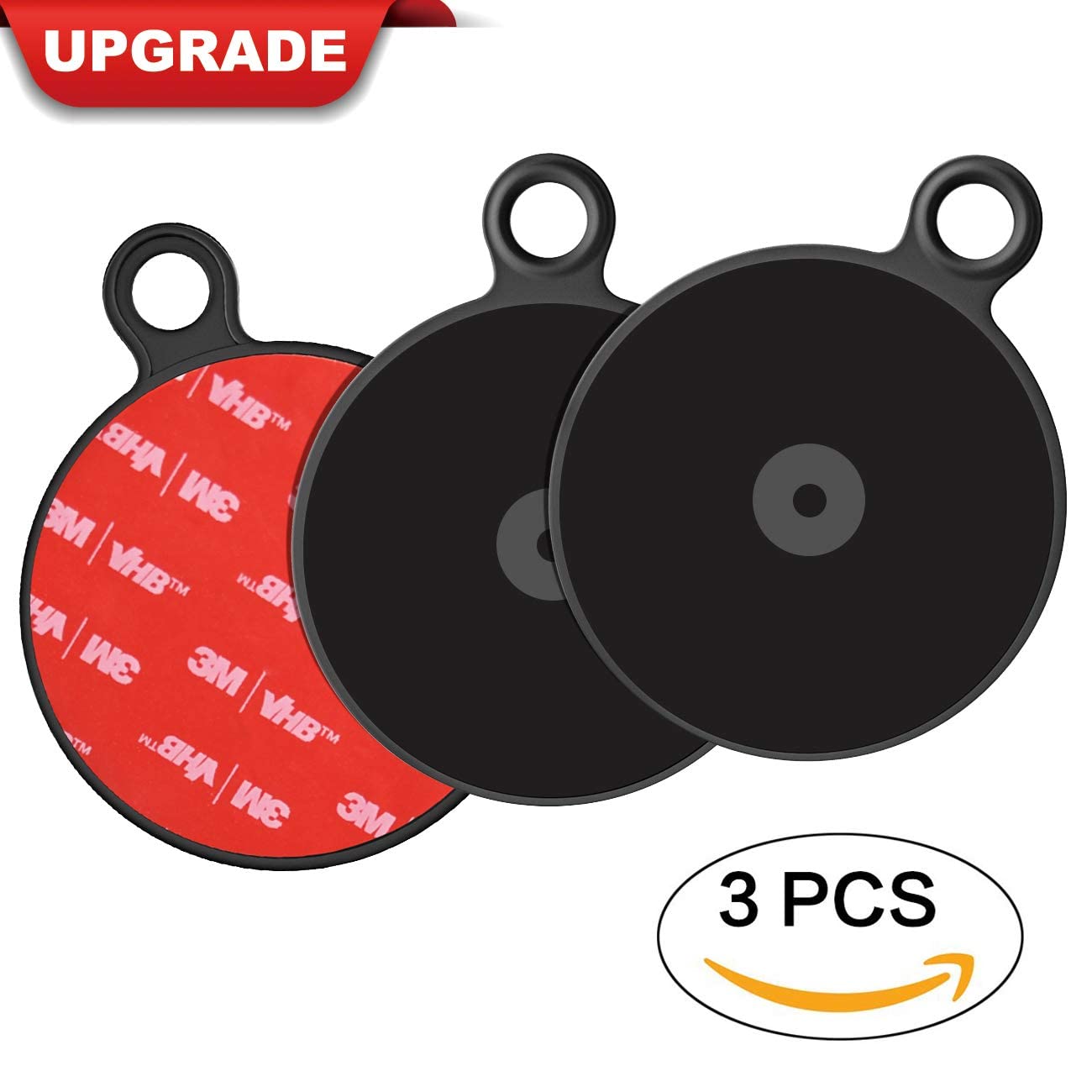 Apps2Car Dashboard Pad Mounting Disk For Suction Cup Phone Mount & Tom Tom Garmin Gps Suction Mount Sat Nav Dash Cam Holder Stick On Universal Dash Mount Pad W/3M Adhesive 70Mm Diameter 3 Pcs