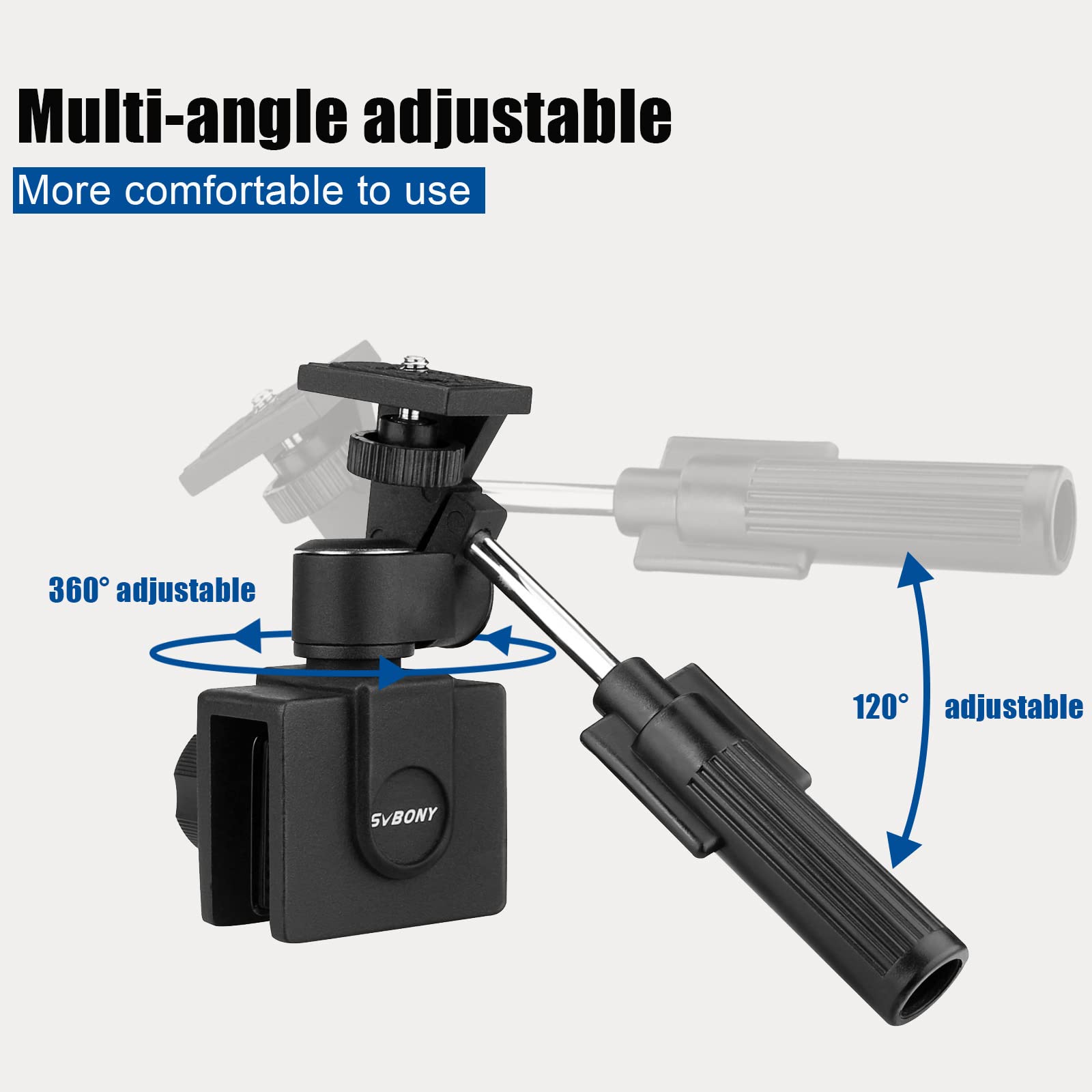 Svbony Sv126 Car Window Mount Adjustable Vehicle Clamp Mount Compact For Spotting Scope Monocular Binocular Telescope Slr Camera With Mounting Thread
