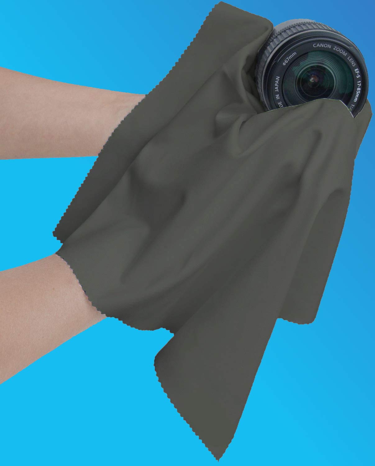 California Jos 20"X20"(50X50Cm) Extra Large Oversized Microfiber Cleaning Cloth, Ideal For Electronics And Screens, Lenses On Cameras, Binoculars, Telescopes, All Types Of Optical Glass (1Pack Gray)