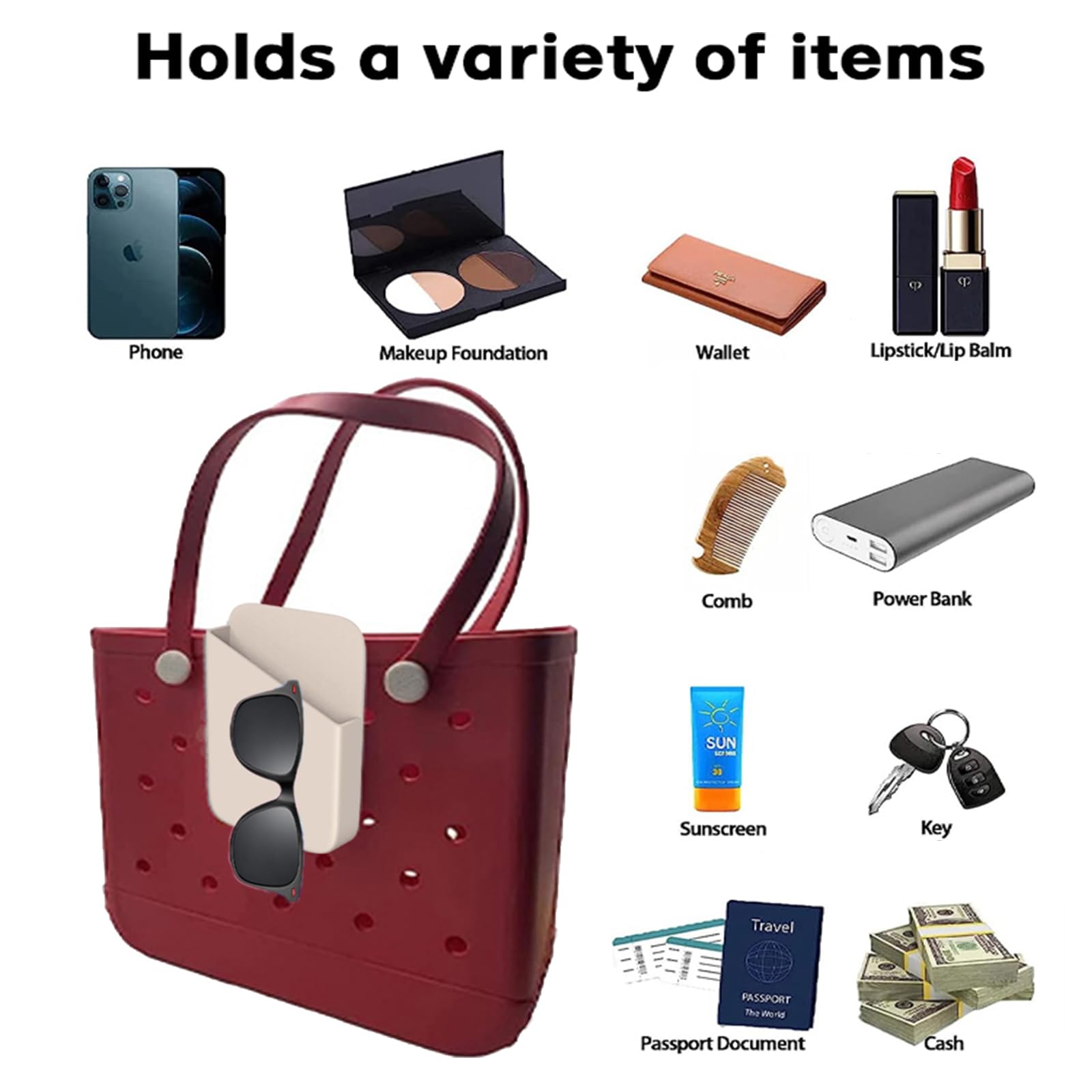 Vrhgl Bogg Bag Phone Holder, Daisy Bogg Bag Charms, Find Your Phone In A Second With Cell Phone Holder For Bogg Bag,Cream Bogg Bag Accessorie, For Mom
