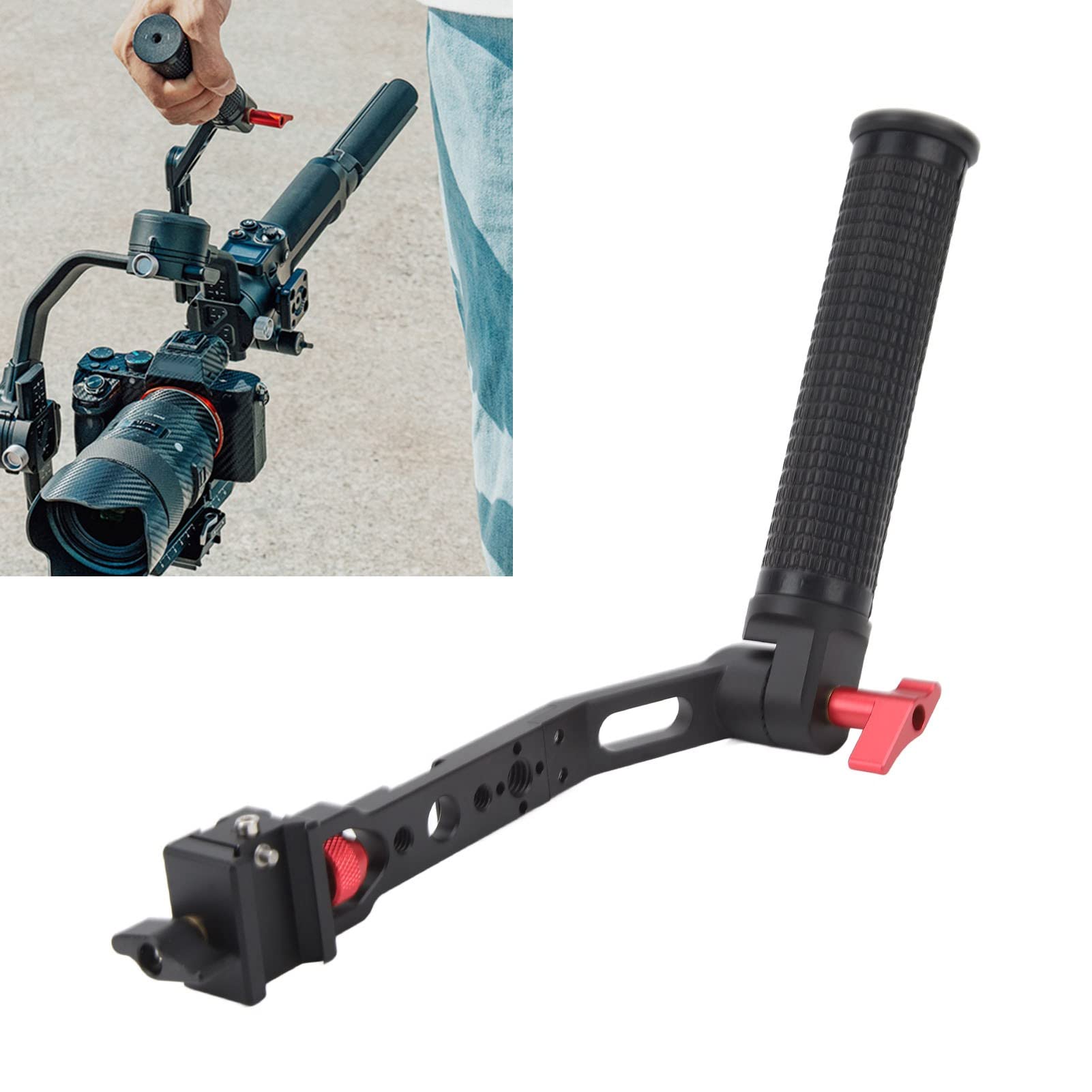 Pilipane Handgrip, Adjust Slinger Handgrip Slinger Handle, Foldable Aluminum Alloy Handle Grip For Ronin Rs Series Stabilizer Accessory