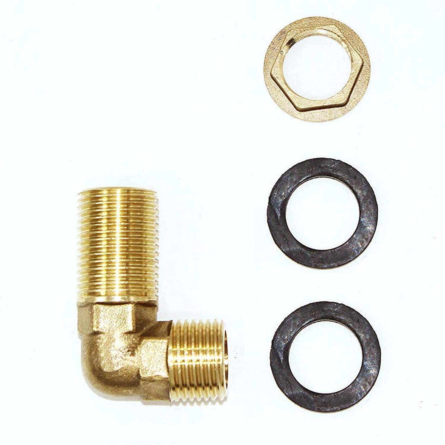 Joywayus Wall Mount Commercial Faucet Installation Kit, Brass 1/2" G Male Elbow Backsplash Mount Connector For Stainless Steel Commercial Kitchen Prep & Utility Sink (2 Pcs)