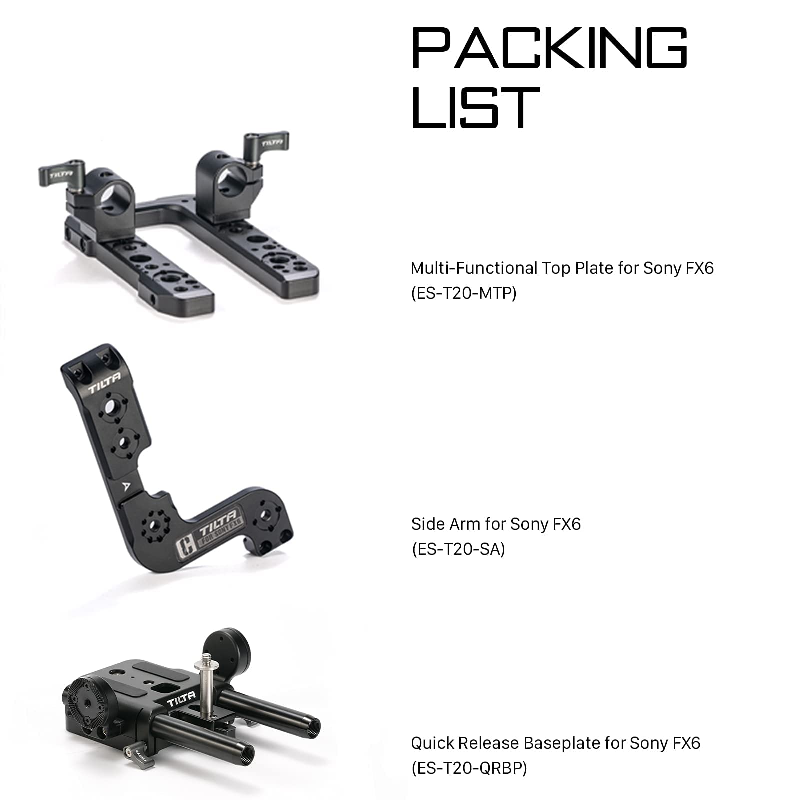 Tilta Camera Cage Compatible With Sony Fx6 Includes: Quick Release Baseplate Side Arm Multi-Functional Top Plate