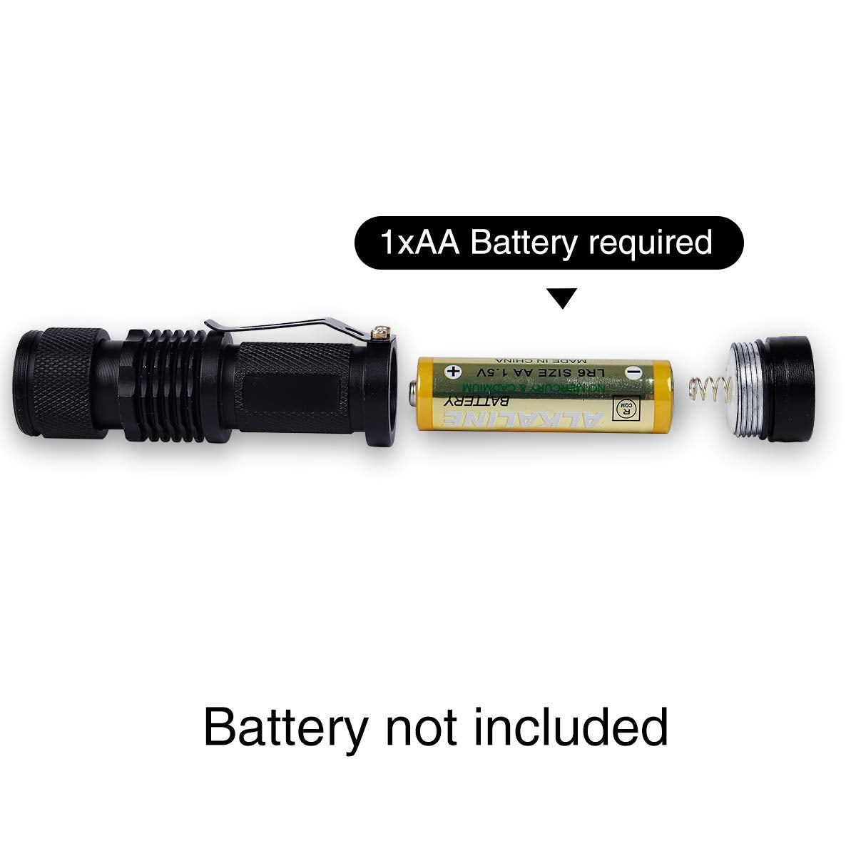 Kunhe 6 Pack Small Mini Led Flashlight Single Mode Zoomable Flashlights Aa Battery Powerful Flashlights With Pocket Clip Portable Bulk Edc Pen Flash Light For Christmas