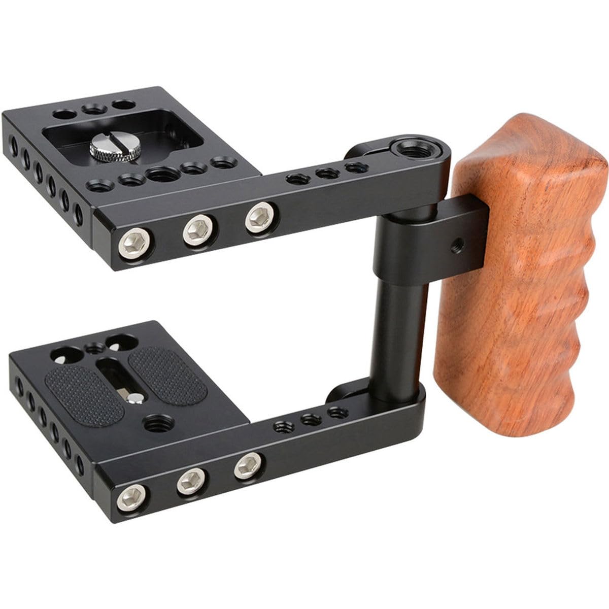 Camvate Blackmagic Pocket Cinema Camera Cage With Wooden Grip Handle