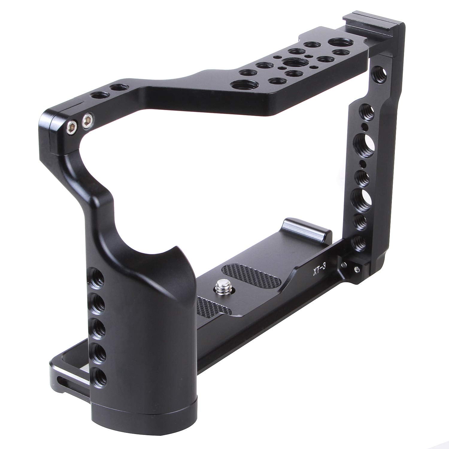 Fotga Aluminum Camera Cage Video Stabilizer W/A Cold Shoe Mount Multiple 1/4 3/8 Inch Screw Holes,Arri Location Hole For Fujifilm X-T2 X-T3 Camera