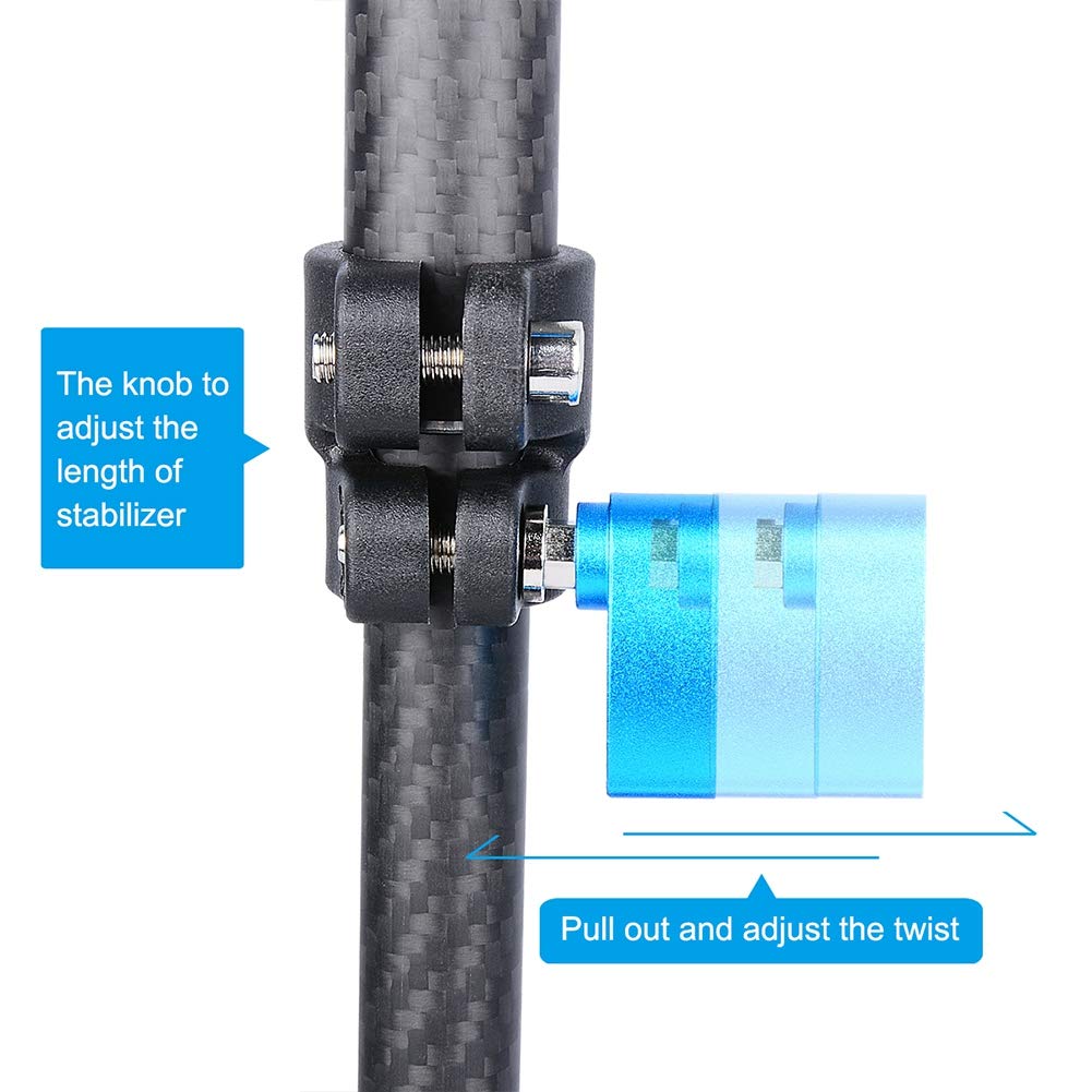 Cocoarm Carbon Fiber Handheld Stabilizer With Quick Release Plate, Premium Material, Height Adjustable Compatible With Various Cameras (Black)