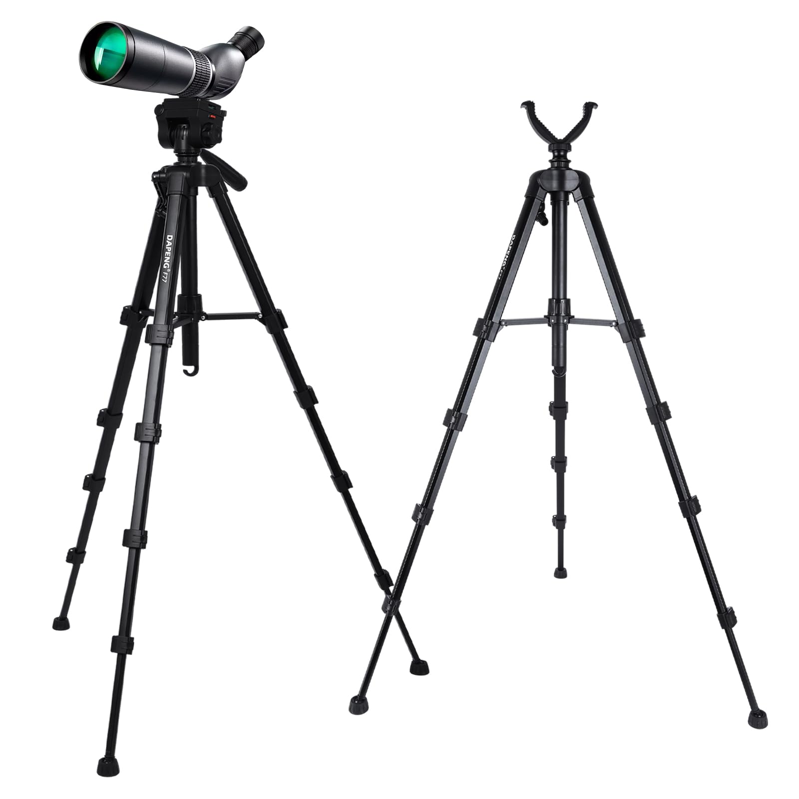 Dapeng Spotting Scope Tripod,Shooting Hunting Rest V Yoke Stand With Travel Bag And Phone Holder,Compatible With Monocular/Astronomical Telescope/Dslr Camera/Cell Phone/Projector (70 Inch)