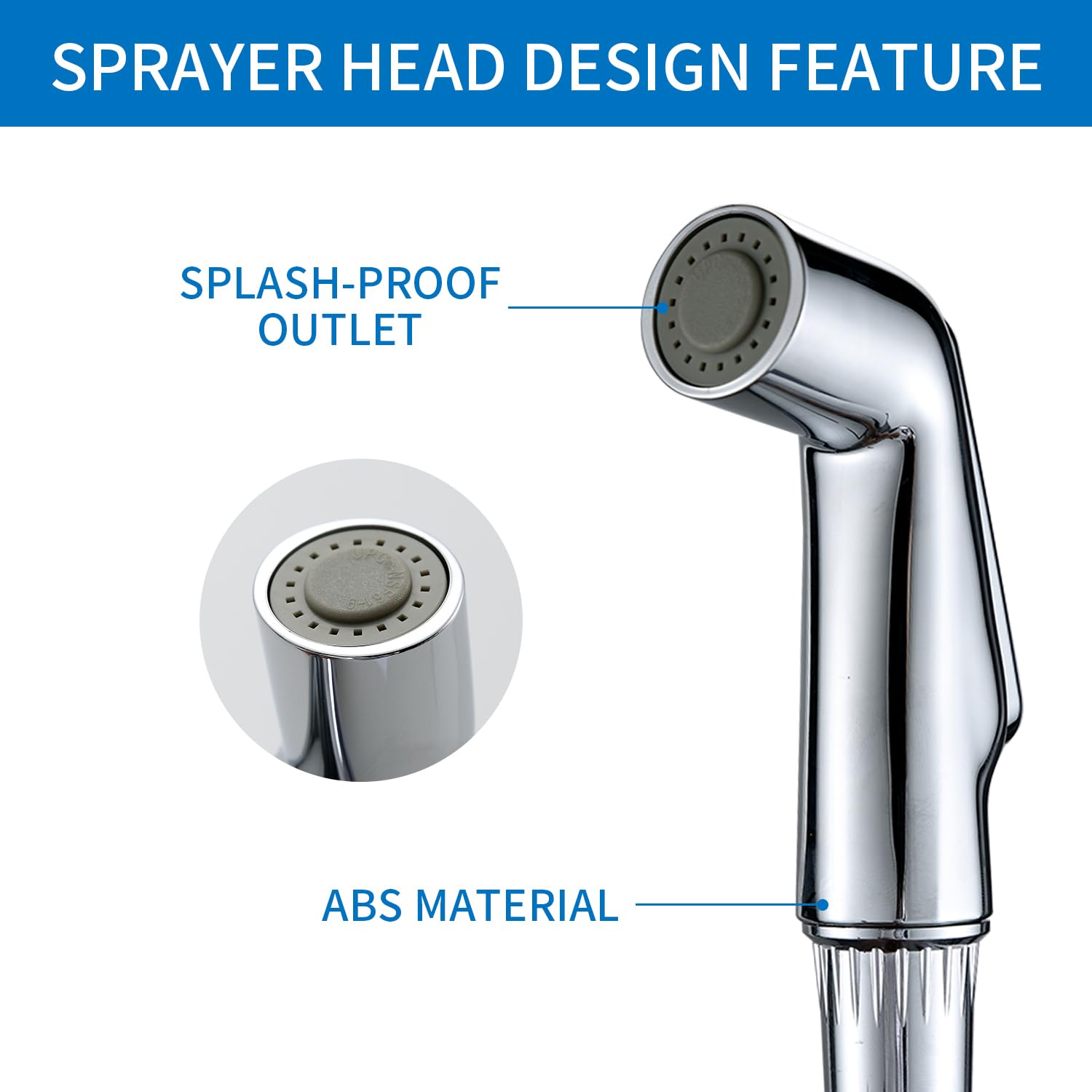 Timewill Kitchen Sink Side Sprayer Head Replacement Universal Fit Sink Spray Attachment, Kitchen Sink Faucet Replacement Parts, Chrome Finish