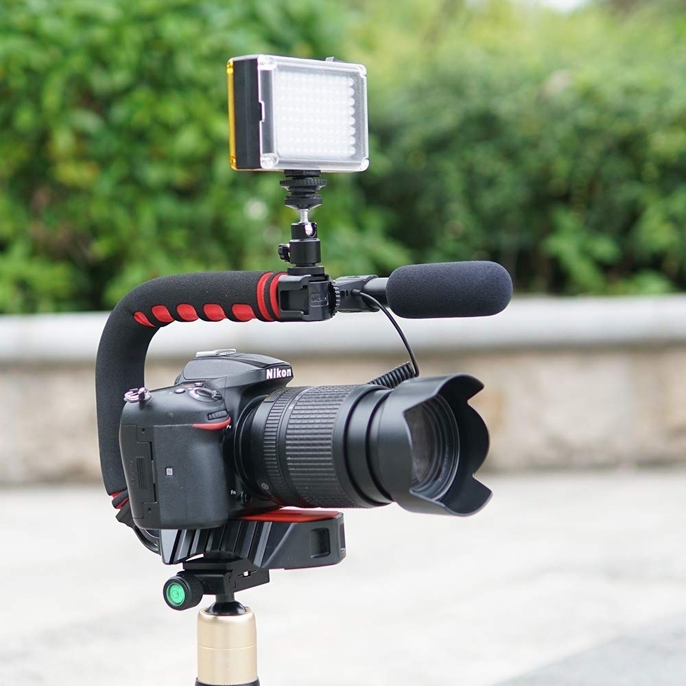 Aoonar Camera Video Stabilizer Handle Video Grip Camera Video Light Triple Shoe Mount For Gopro For Dslr Sony Nikon Canon For Iphone (Set2)