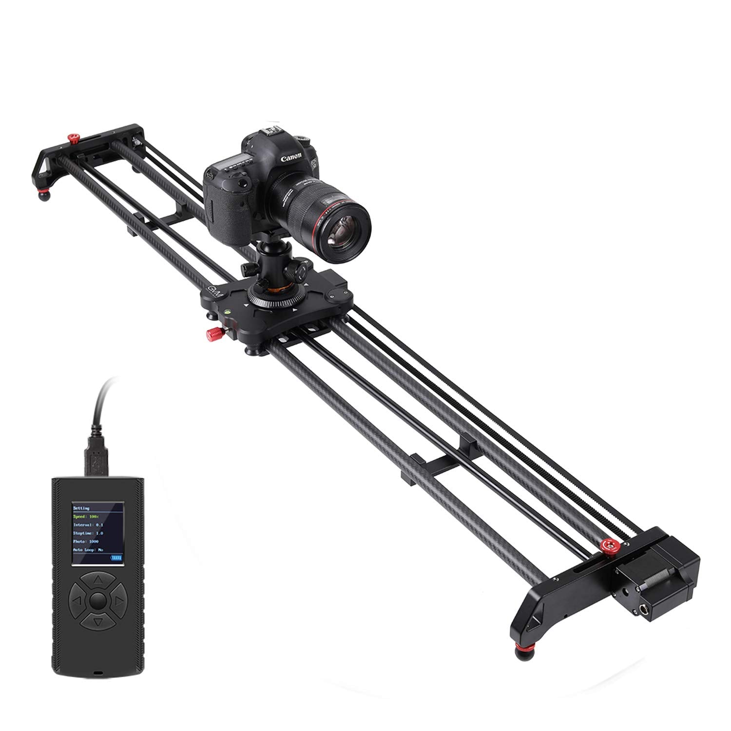 Gvm Great Video Maker Camera Motorized Slider,48"/120Cm,Automatic Round Trip,Time Lapse,Panoramic Shooting,Video Capture,Slider Smooth And Stable,With Battery