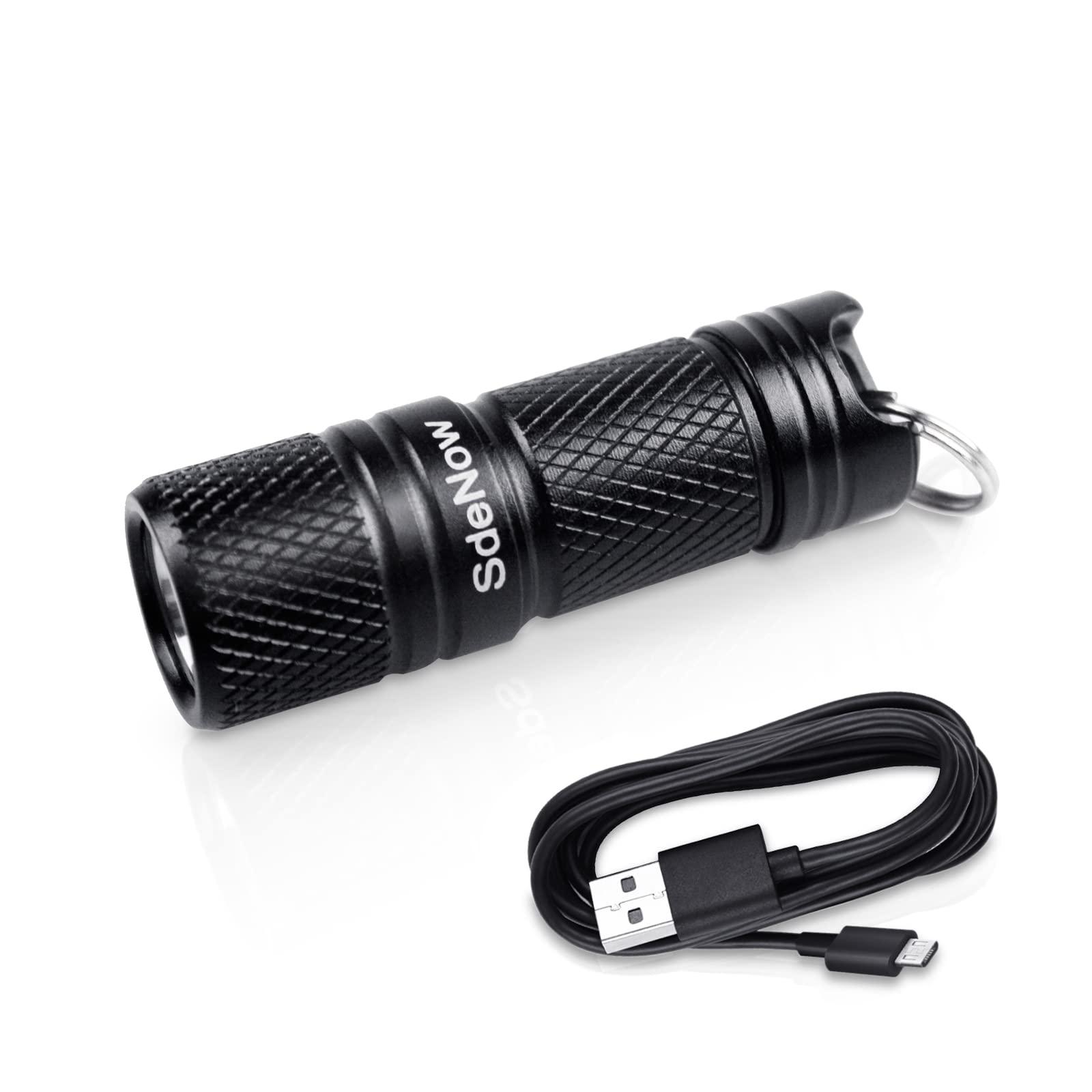 Sdenow 200 Lumen Tiny Rechargeable Led Keychain Light Pocket Edc Torch With Battery And Usb Cable