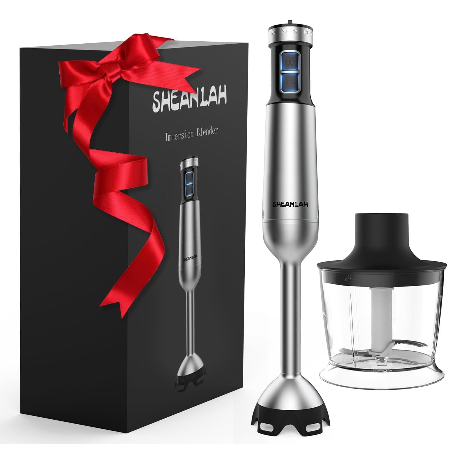 Sheanlah 1000W Powerful Immersion Blender Handheld And Chopper, Update Hand Blender With 25-Speed