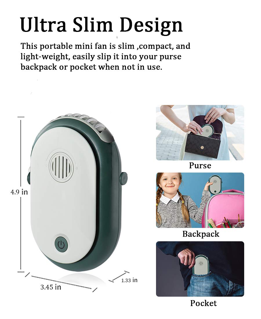 Portable Hanging Neck Fan Wearable Personal Handheld Fan Battery Operated Usb Rechargeable 3 Speed