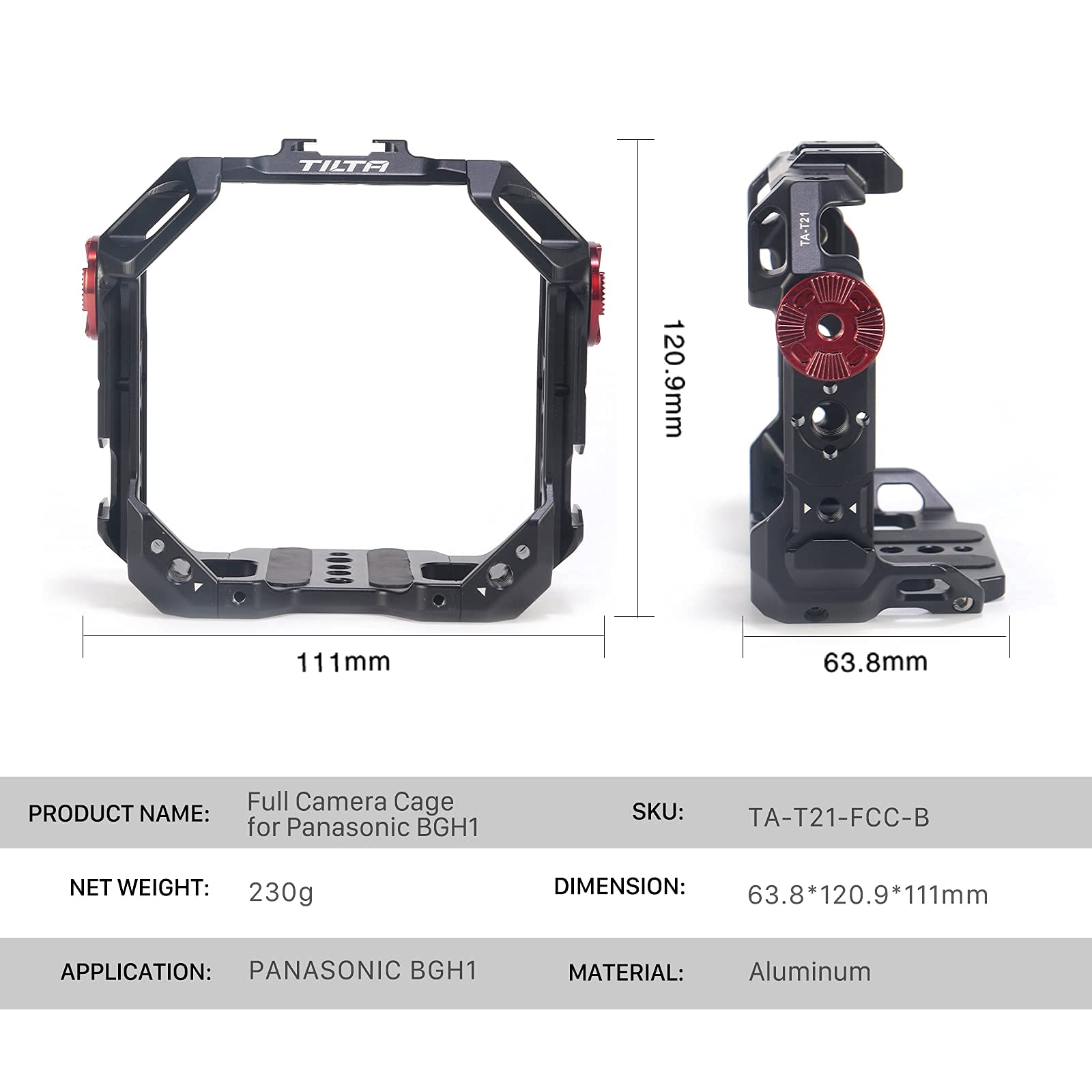 Tilta Full Camera Cage Compatible With Panasonic Bgh1 In Black
