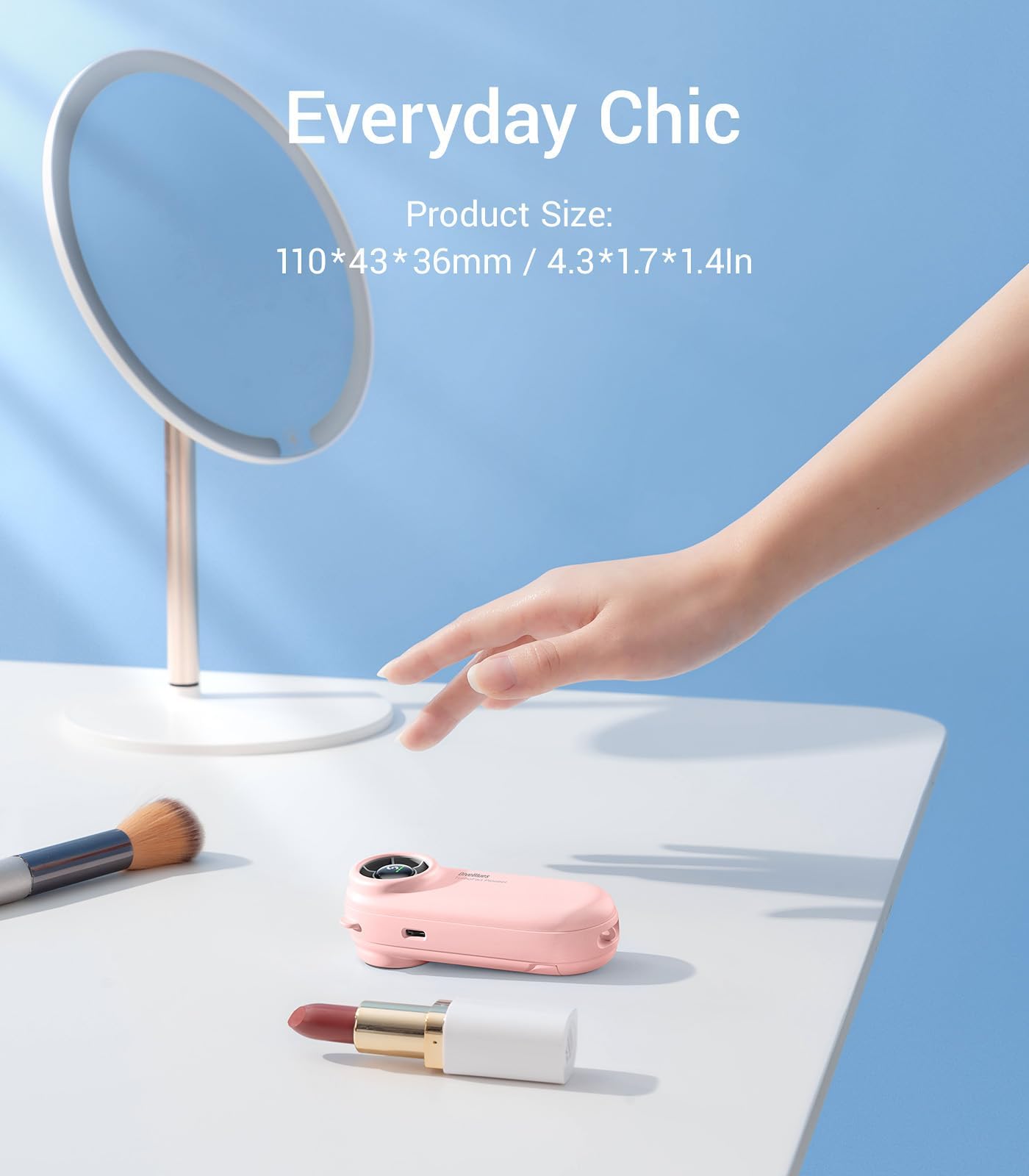 Turbobear Portable Handheld Turbo Fan, Travel Essentials, Hand Held Fan Rechargeable