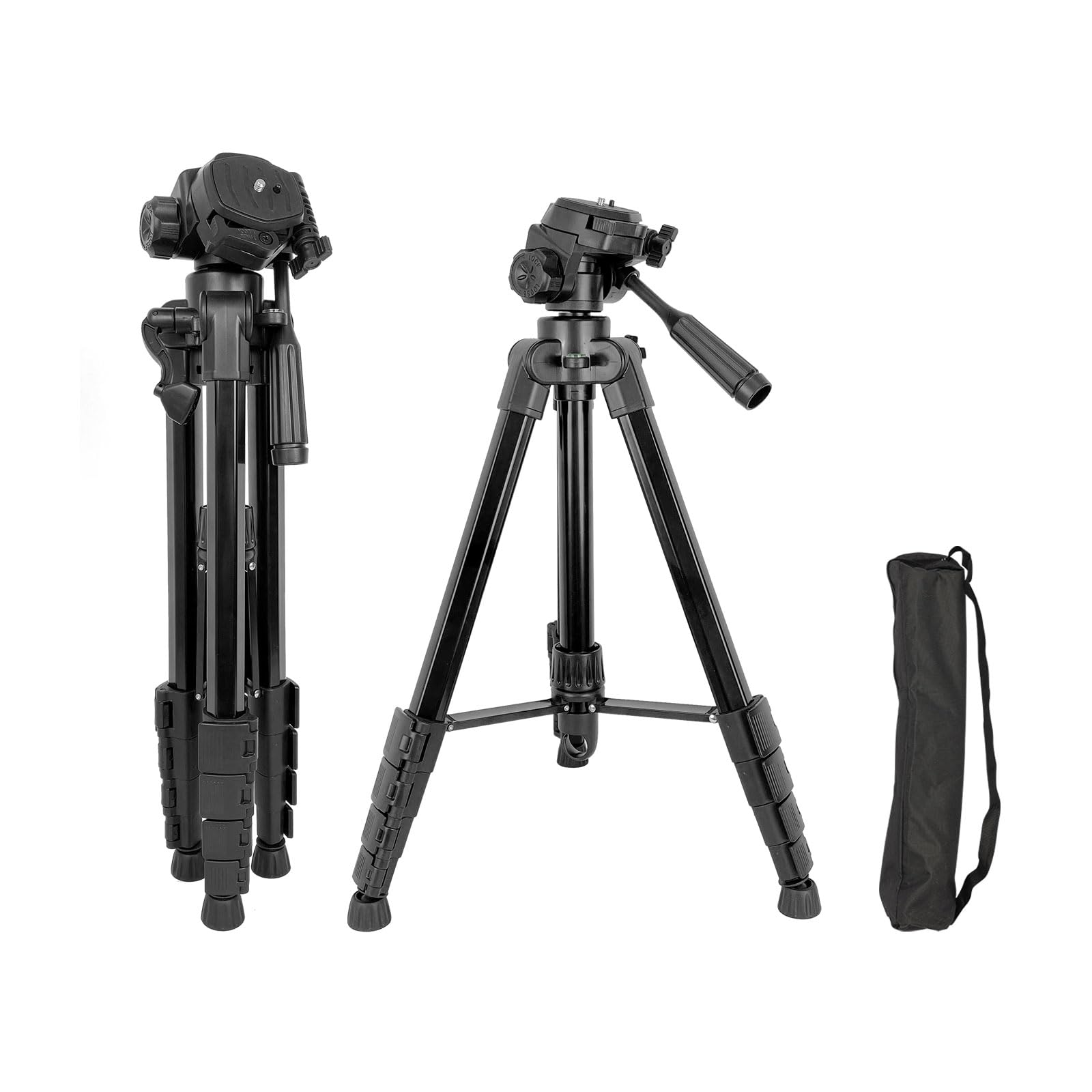 Nearstream Camera Tripod Stand, Travel Tripod With Tripod Bag, 51" Heavy Duty Tripod For Camera, Phone, Ring Light, Webcam, Camcorder, Projector, Max Load 11Lb