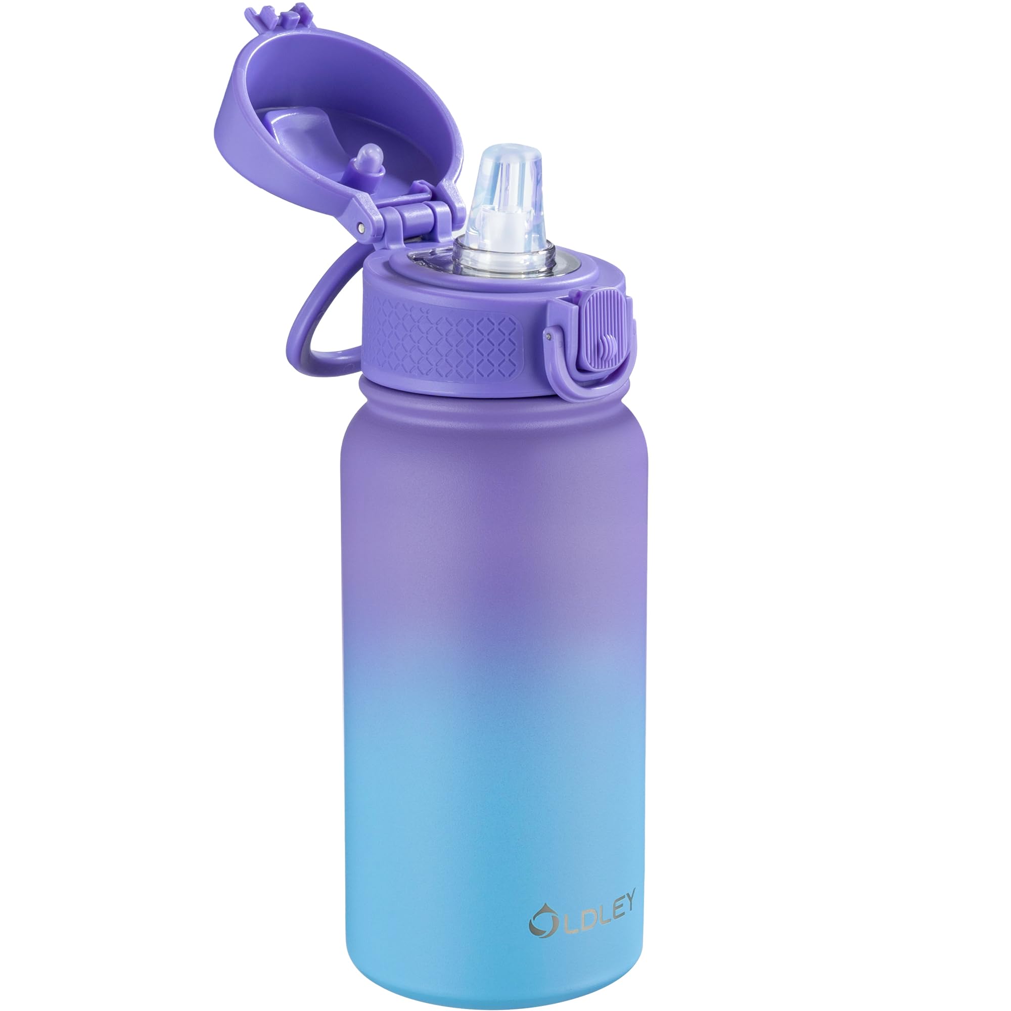 Oldley 12Oz Kids Water Bottle, Stainless Steel Insulated Water Bottle For Kids, With Straws Leak-Pr