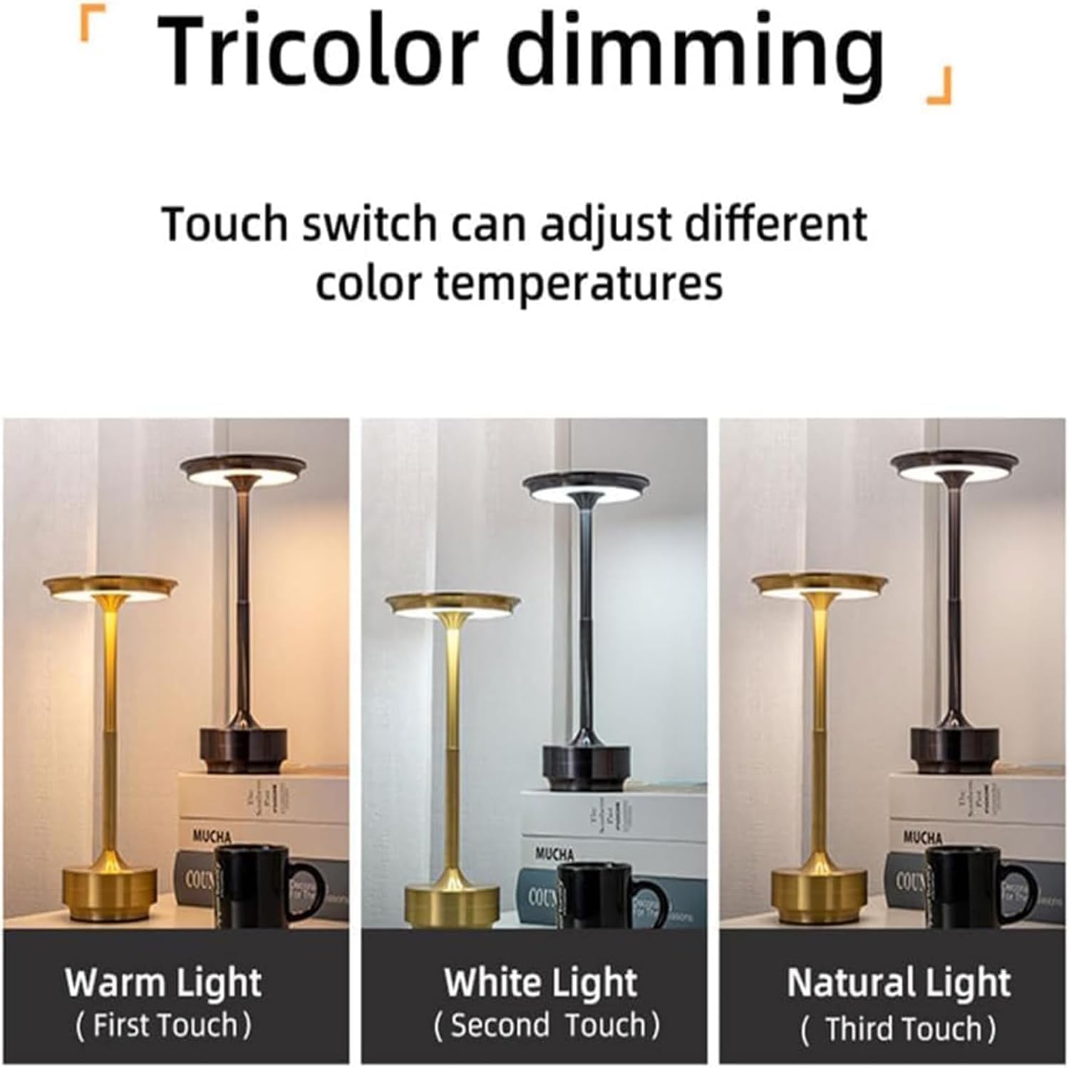 Lobuobi Sherum Vueeze Ecolume Table Lamp - Cordless, Small Kitchen Counter Lamp (Black)