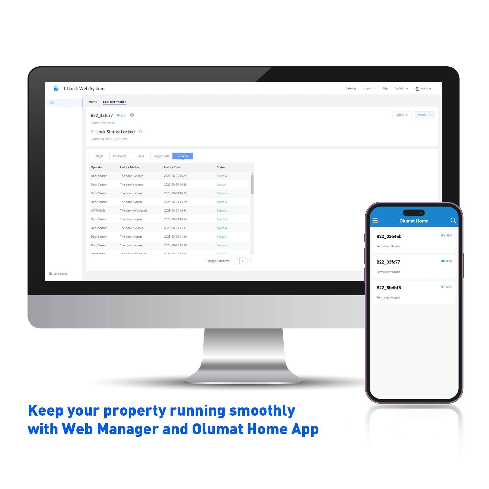 Olumat Smart Lock For Front Door: Keyless Entry Door Lock, Smart Keypad Lock With Handle, Fingerprint Lock With App, Digital Lock With Handle, For Garage, Home, Office