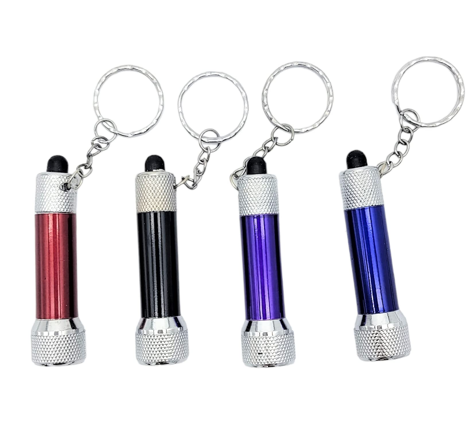 Zugar Land 2.5" Flashlight Keychain (8 Pack) 5 Led Lights Bright Flash Light. Great Party Favor. Batteries Installed. (8)