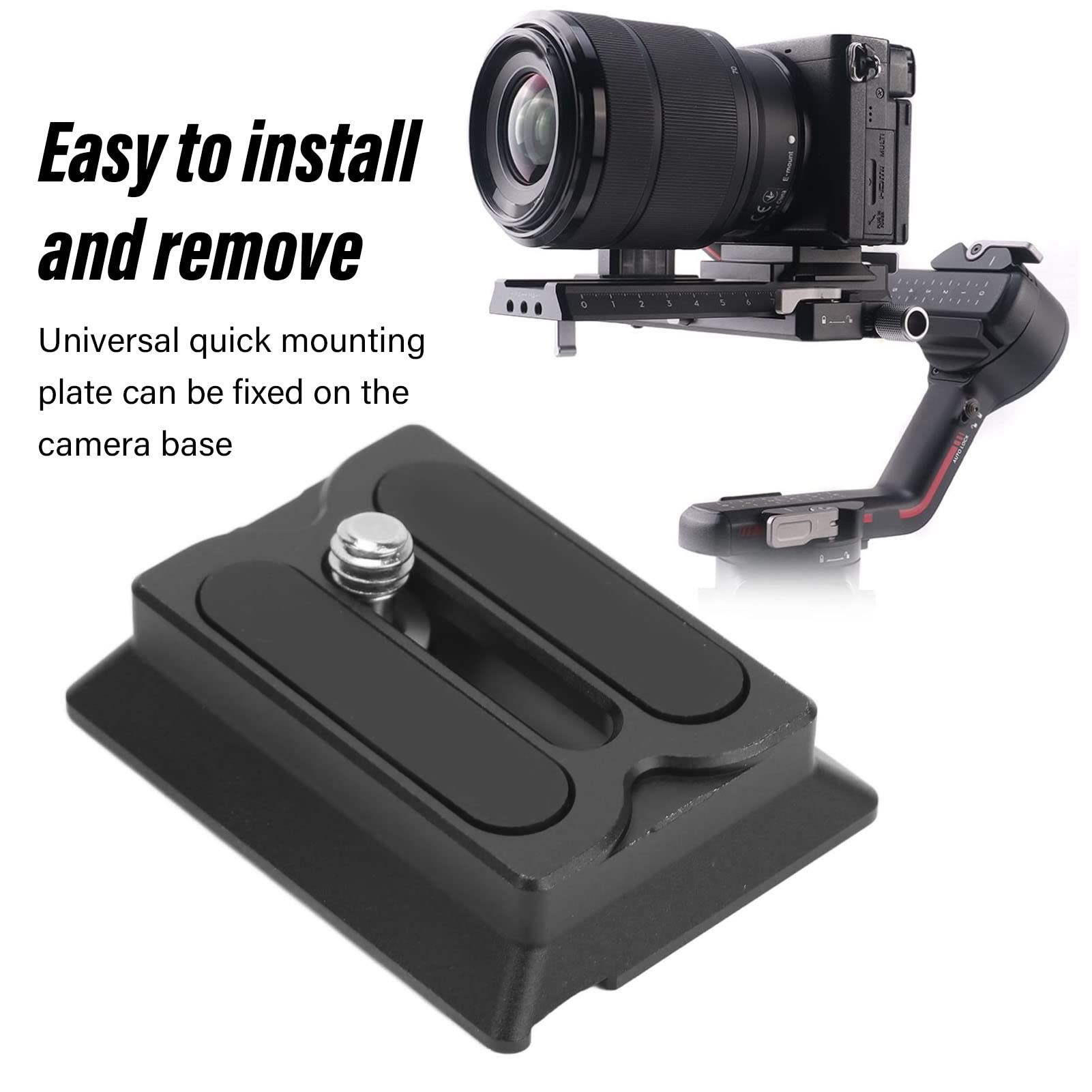 Yoidesu Quick Release Baseplate Qr Plate For Dji Rs2 Rsc2 Rs3 Pro Gimbal Stabilizer Standard Camera Tripod Ballhead Base Camera Stabilizer Accessories(Standard Version)