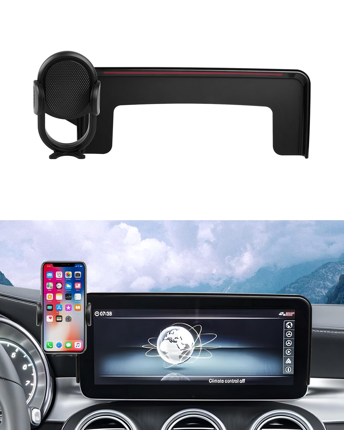 Autorder Custom Fit For Car Phone Holder 2019- Mercedes-Benz C-Class Glc/ V-Class Accessories Phone Mount 10.25" Screen Cell Phone Automobile Cradles Hands- 360 Degree Rotation